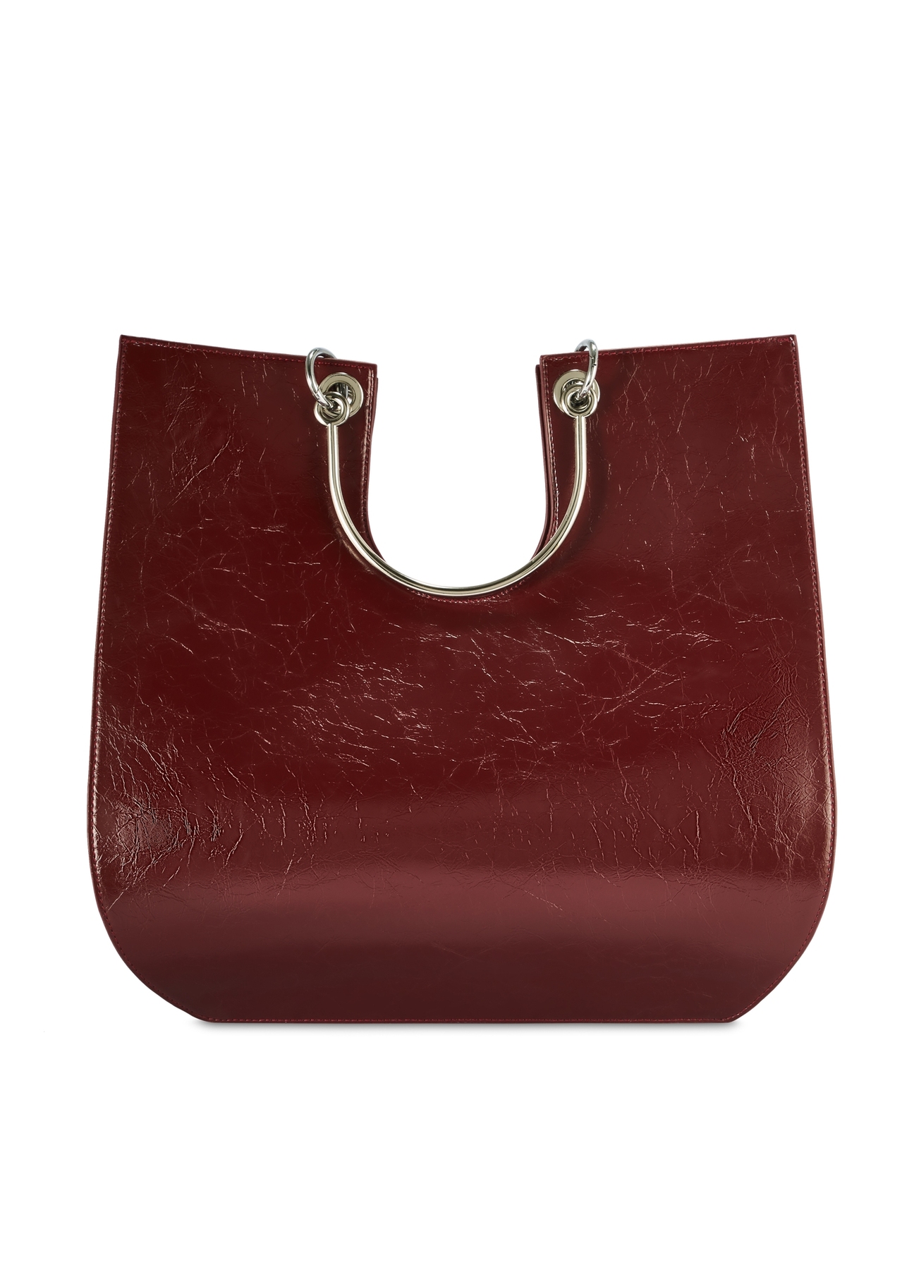 Burgundy women's handbag TOREC-0728A-49(Z25), product view from the back on a white background.
