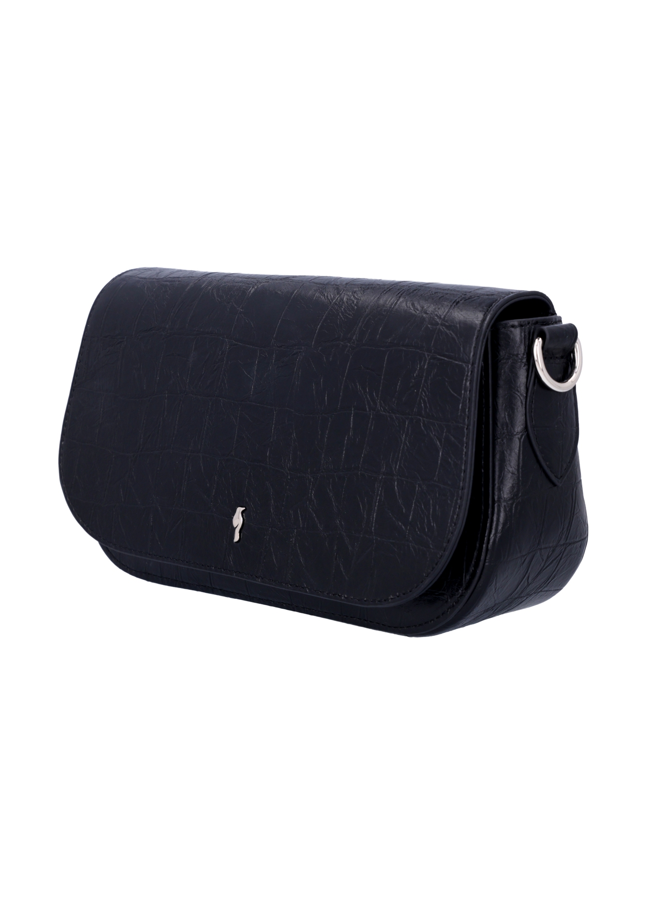 Black croco women's handbag TOREC-1308-9G(Z26), diagonal product view on a white background.