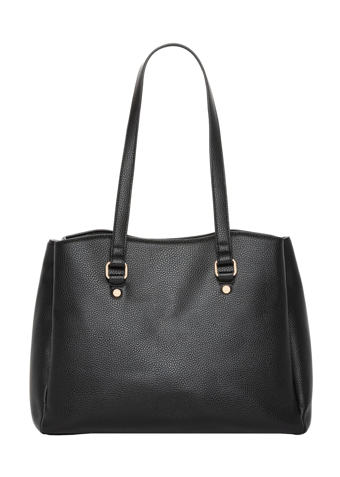 Black women's shopper bag TOREC-1260-9I(Z26), product view from the back on a white background.