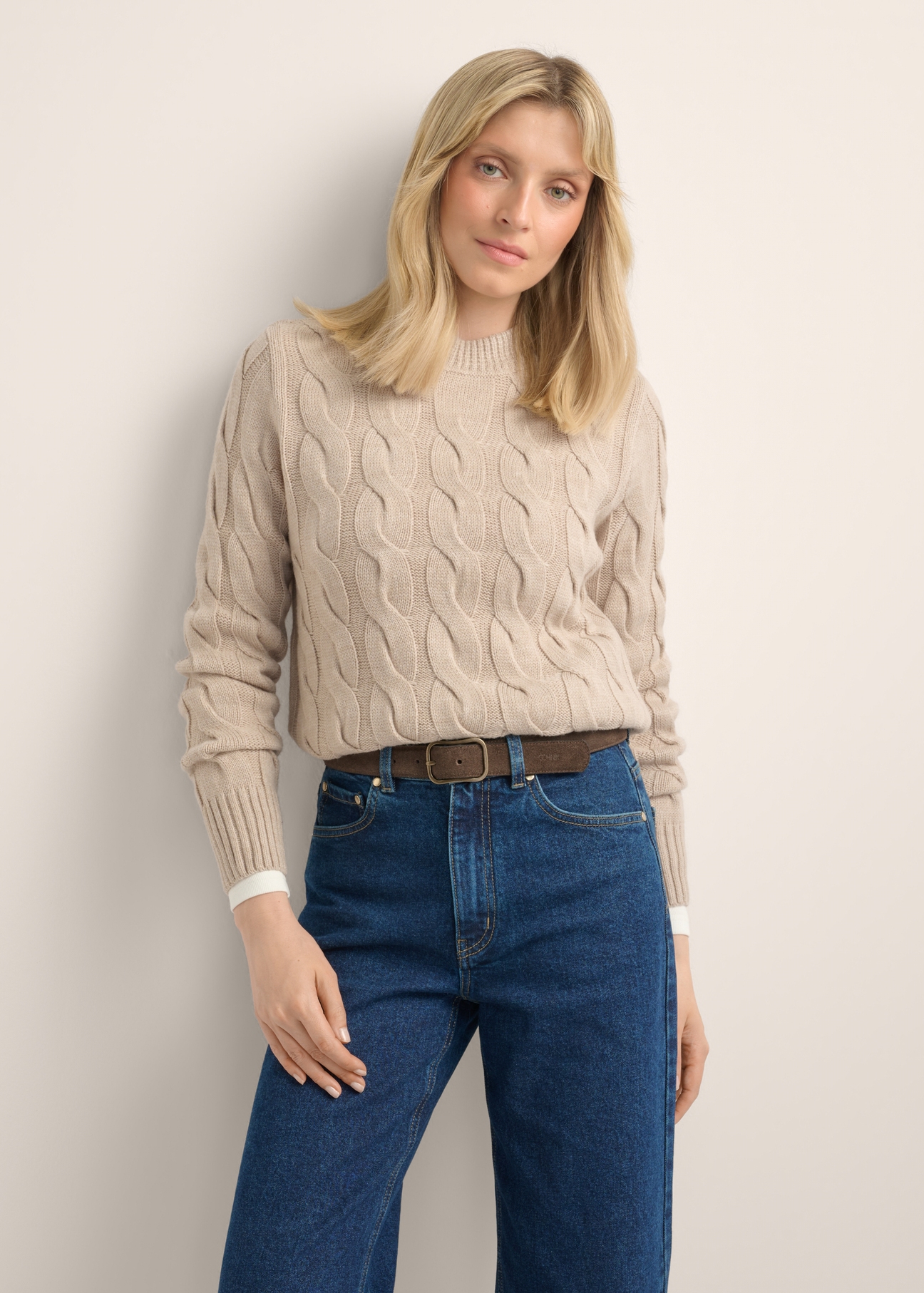 Women's sweater with decorative weave SWEDT-0210-1J(Z26)