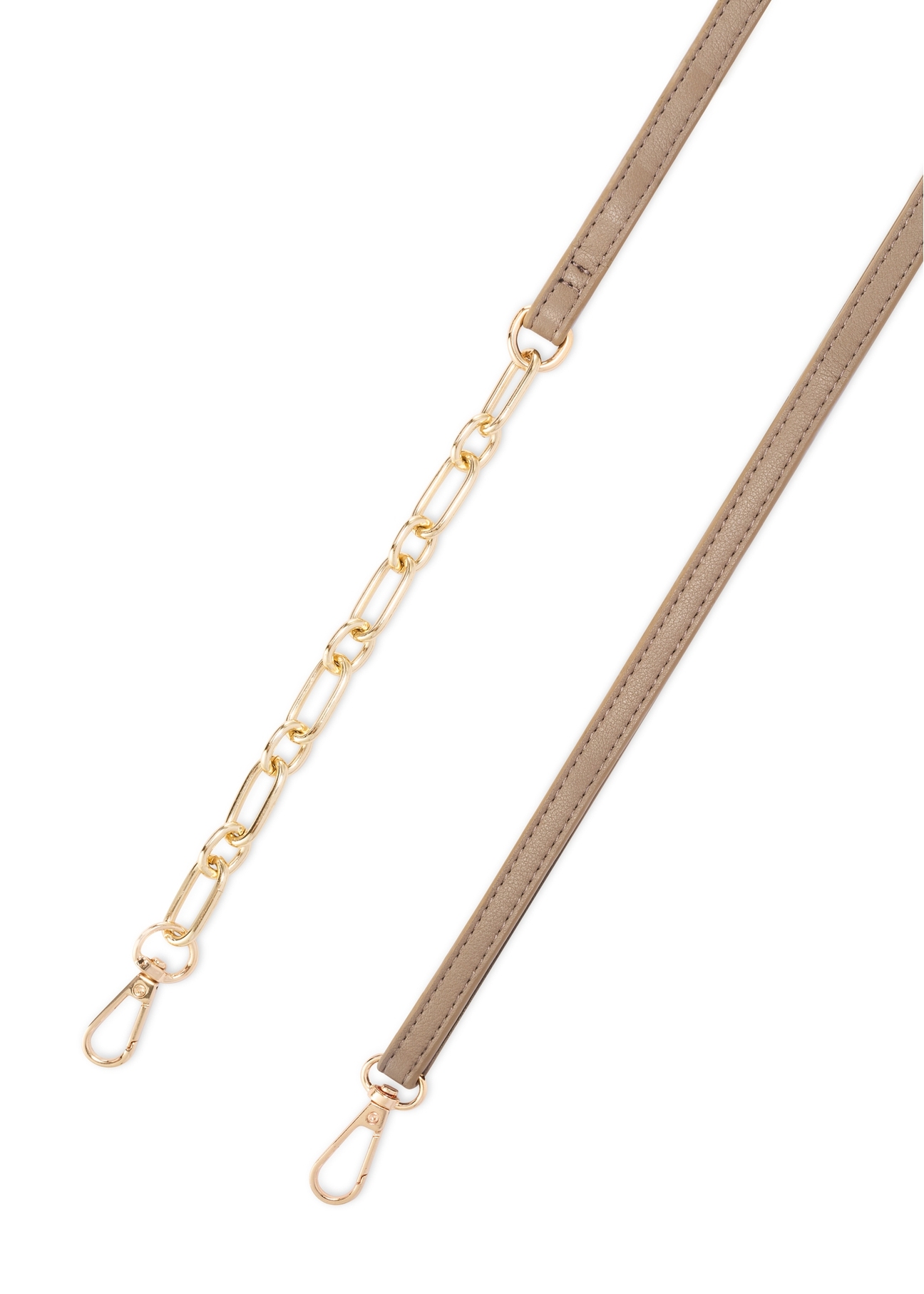 Small beige women's handbag TOREC-1178-1P(W26), view of the product strap on a white background.