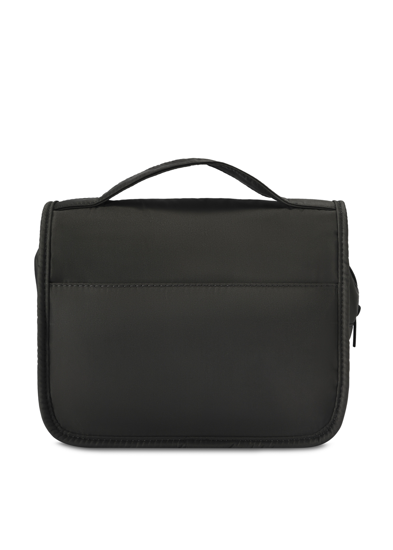 Men's cosmetic bag in black TORMN-0370-99(Z25), product view from the back on a white background.