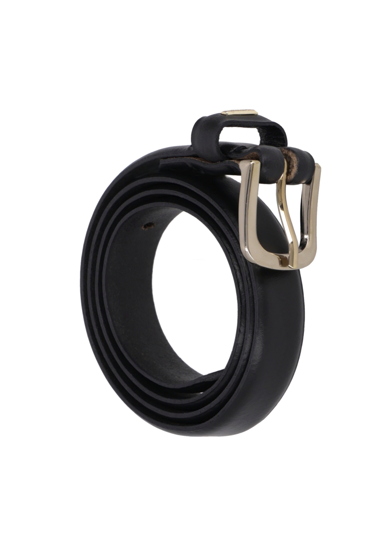 Black leather women's belt PASDS-0300-99(Z26)