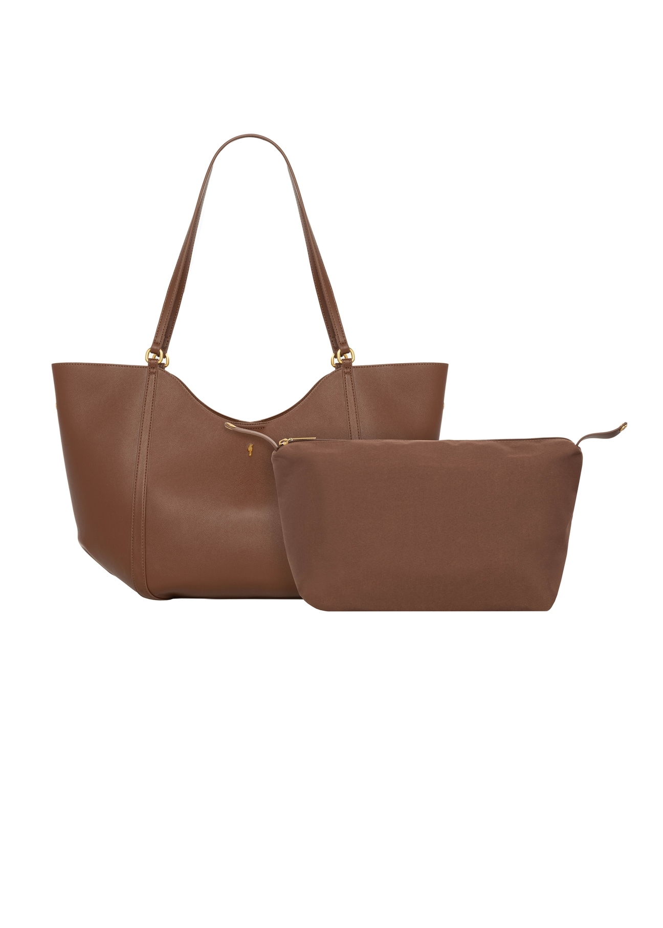 Light brown women's shopper bag TOREC-1296-3D(Z26)