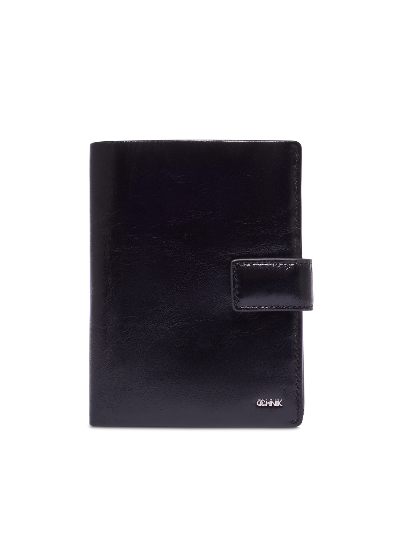 Black men's wallet made of genuine leather PORMS-0739-99(Z26), front product view on white background.