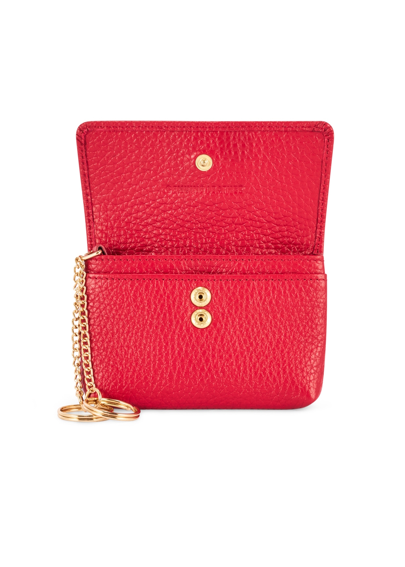 Red small leather women's wallet PORES-0895G-42(Z25), product view inside on white background.