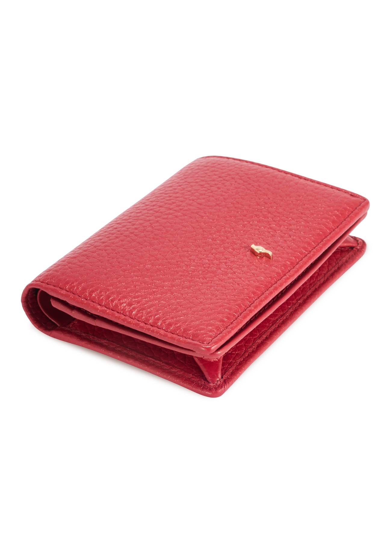 Red leather women's wallet PORES-0944G-42(Z25), product view from above on a white background.
