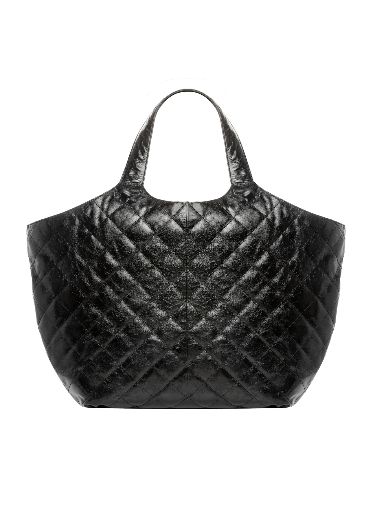 Leather large quilted women's handbag TORES-1306-99(W26), product view from the back on a white background.