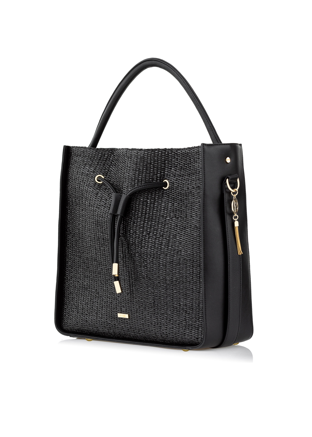 Black Women's Braided Handbag TOREC-0452-99(W21)-02