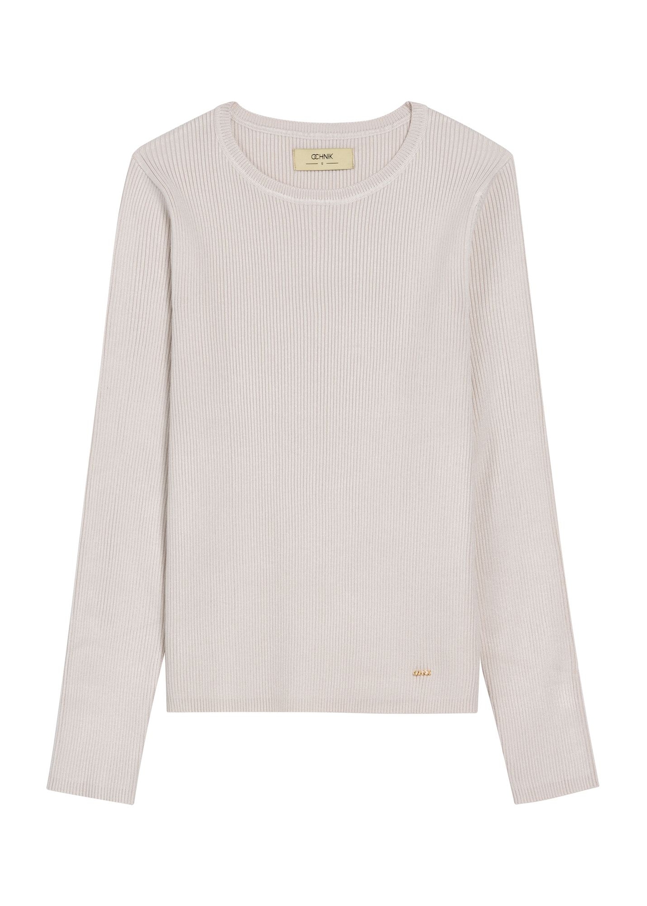 Light beige women's longsleeve LSLDT-0028-80(Of 25) - front product view on white background.