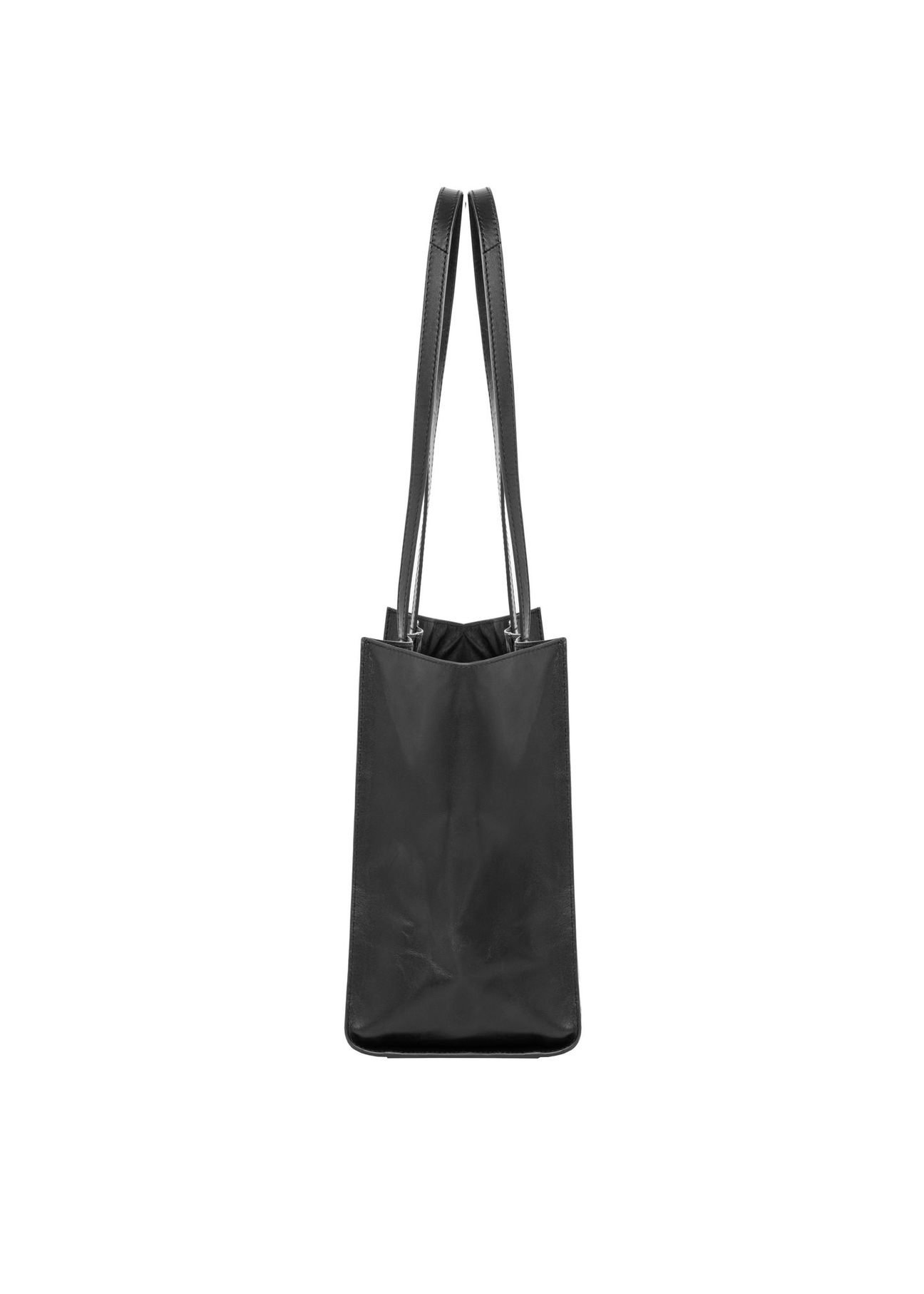 Black large leather women's handbag TORES-1435-99(Z26) - side view of the product, on a white background.