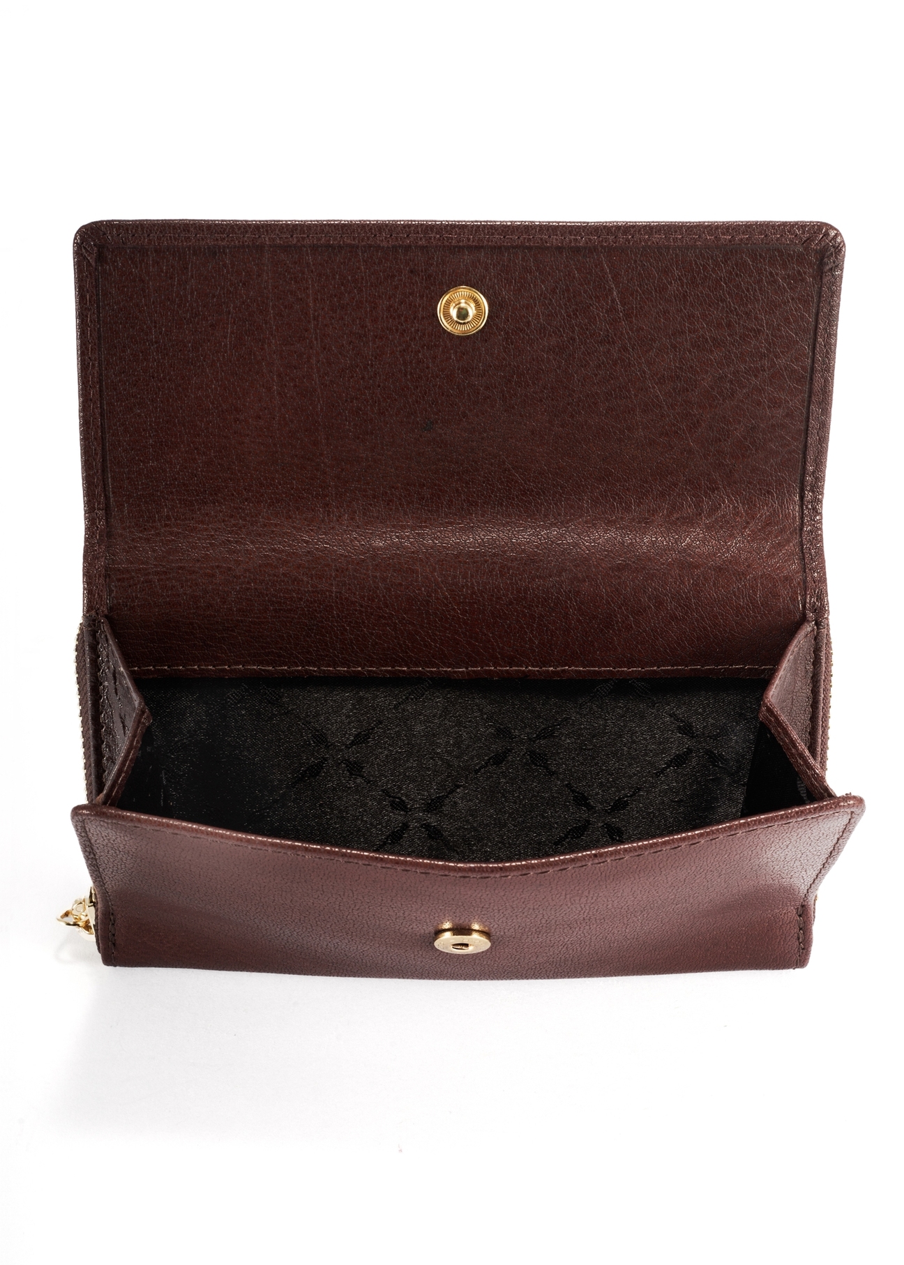 Medium brown women's wallet PORES-0965-89(Z25), product view from the inside on a white background.