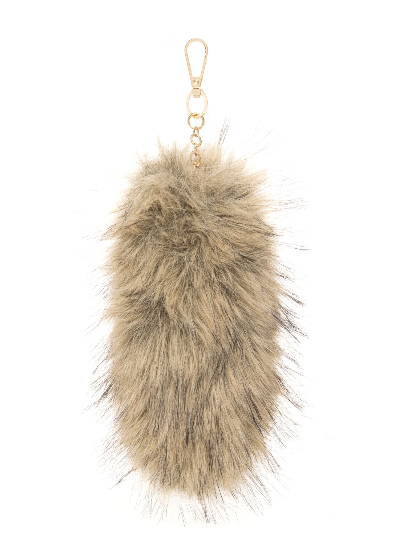 Keychain with fur BRELOK-212-1L(Z26) - product view from the back, on a white background.