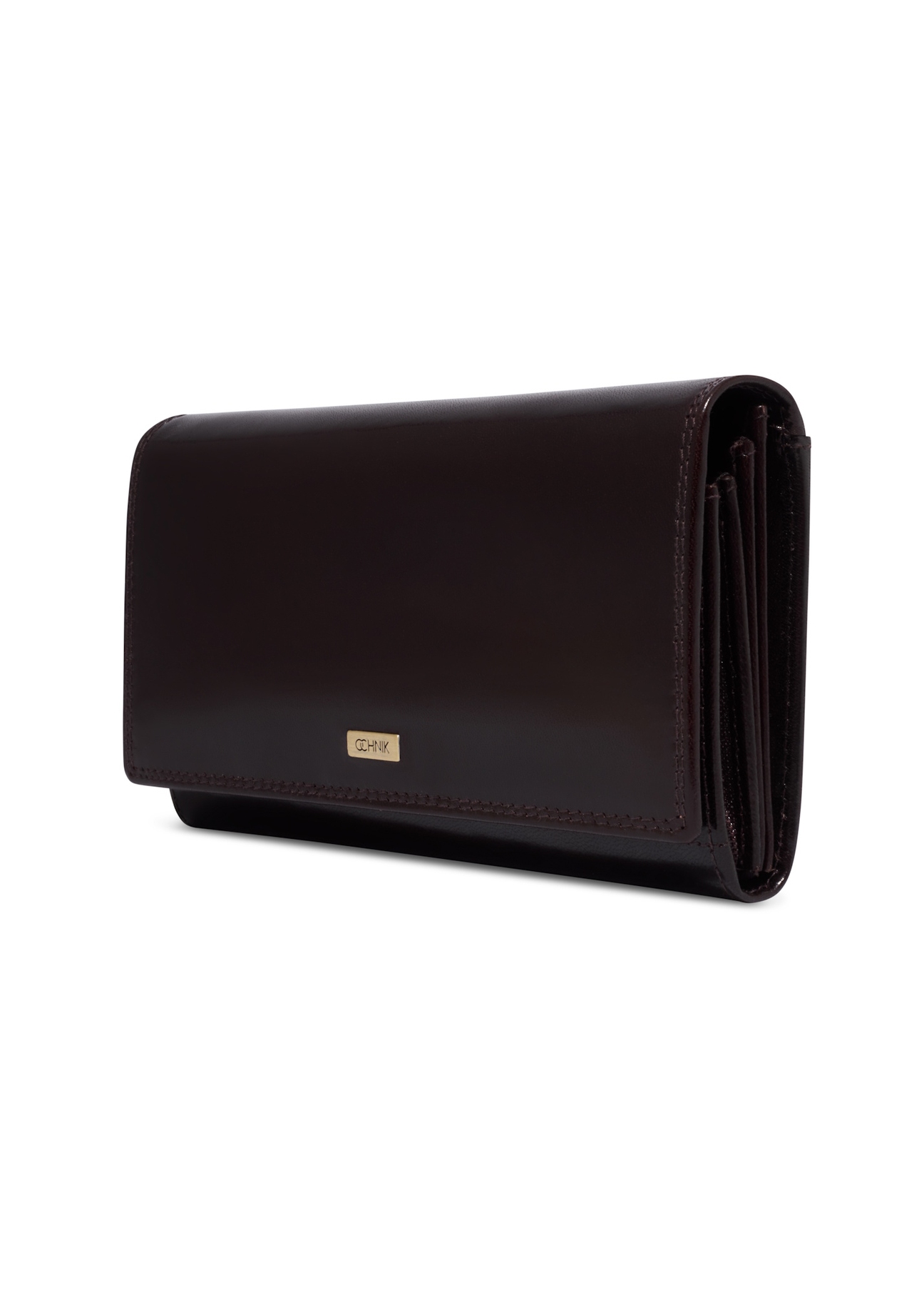 Burgundy women's wallet PL-125-4D(KS), diagonal product view on white background.