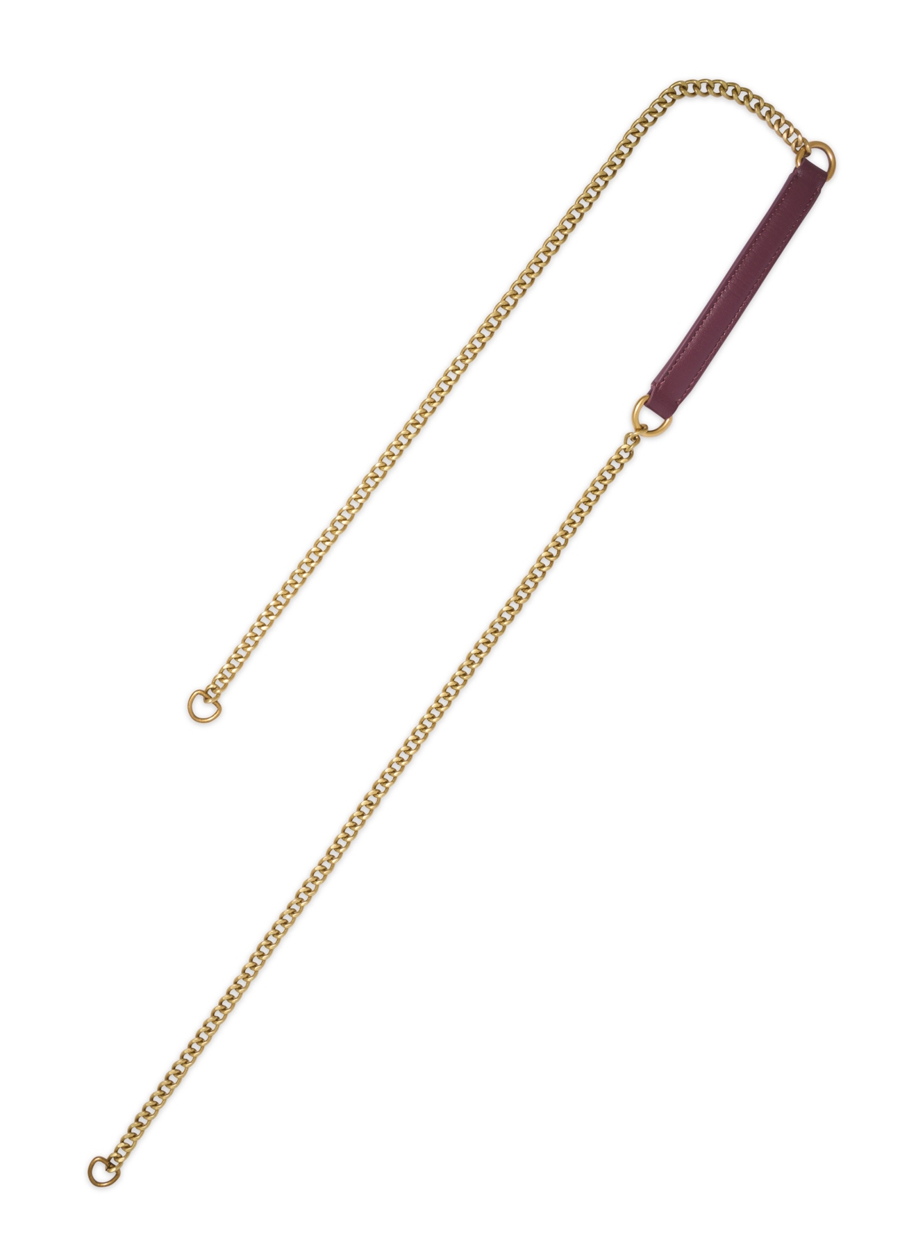 Small burgundy leather handbag TORES-1362-4D(Z26), view of the product strap on a white background.