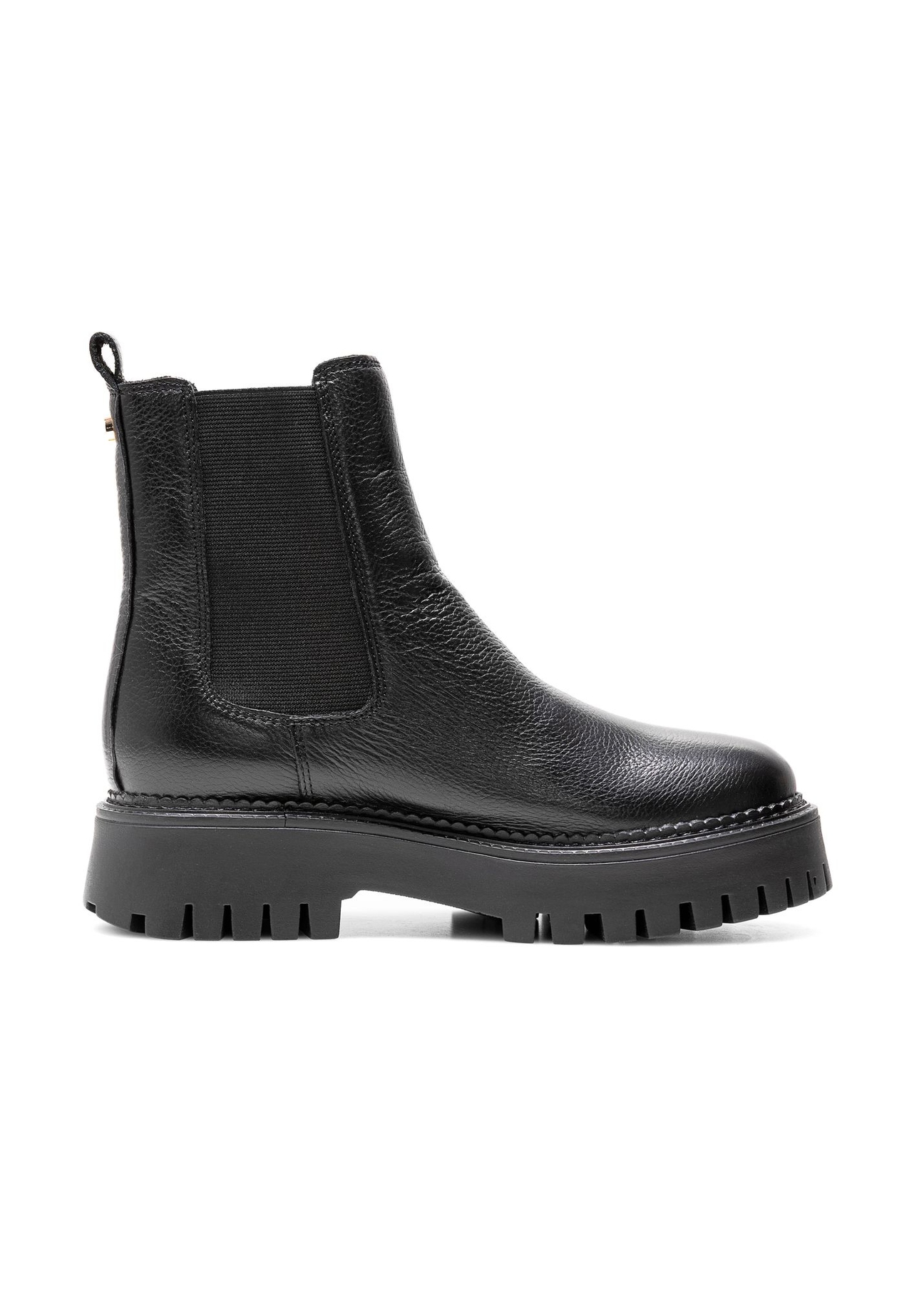 Women's black Chelsea boots BUTYD-1182-99(Z25) - side view of the product on a white background.