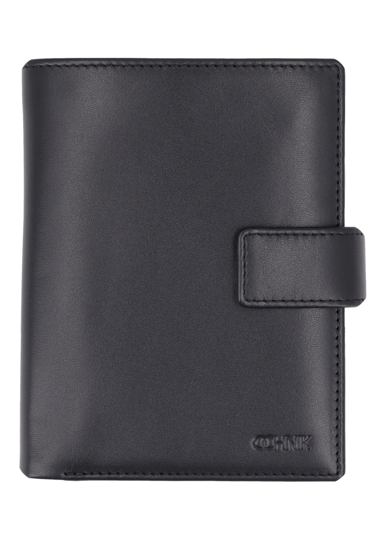 Black men's leather wallet PORMS-0715-99(Z26) - front product view, on white background.