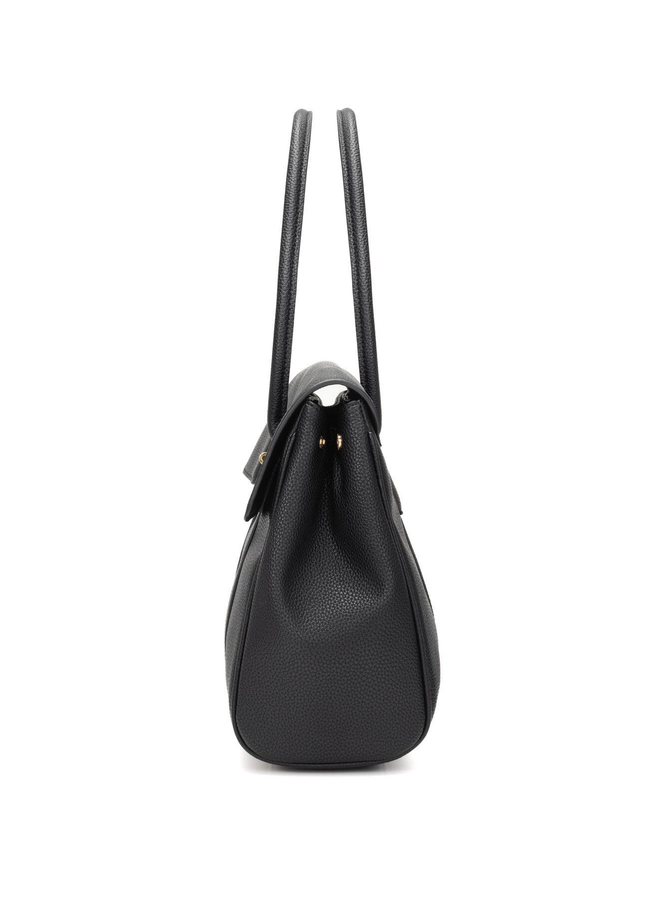 Black large women's handbag TOREC-1139-9I(W26), side view of the product on a white background.