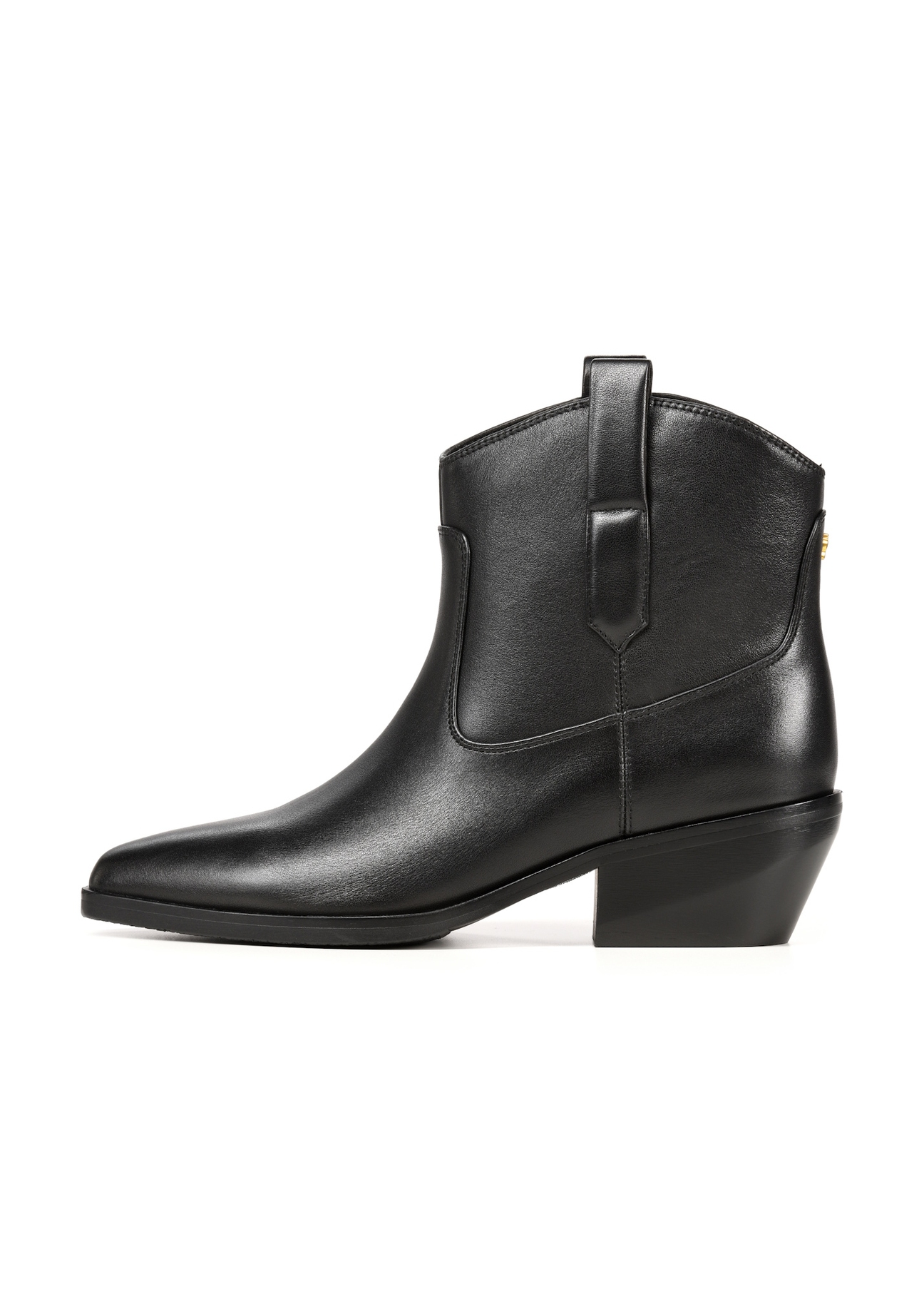 Women's leather ankle boots BUTYD-1209-99(Z25), side view of the product on a white background.