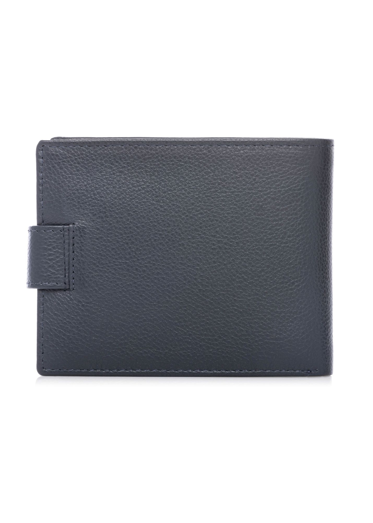 Men's leather wallet in navy blue PORMS-0694-7E(W26) - product view from the back, on a white background.