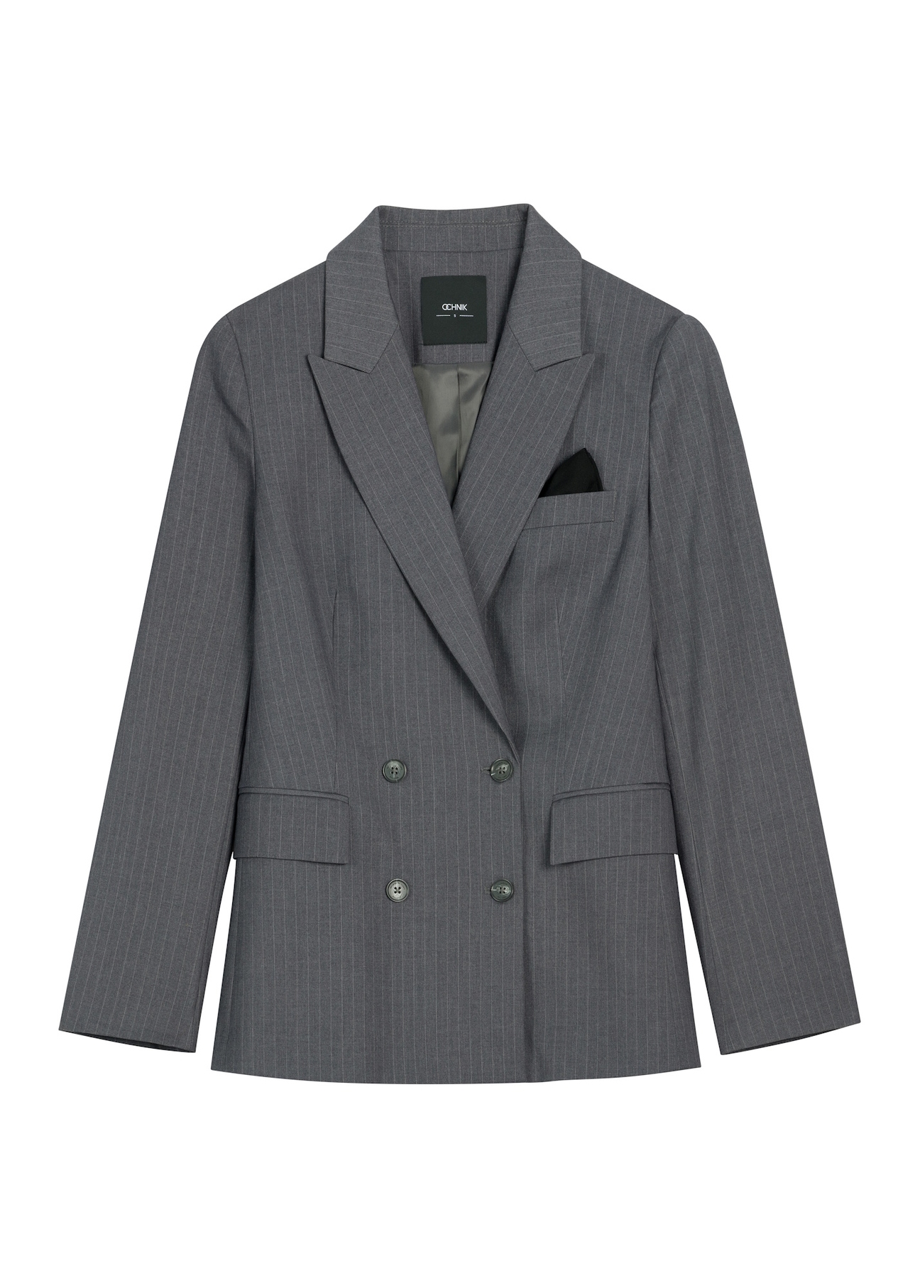 Gray women's jacket ZAKDT-0050-9D(Z26) - front product view, on white background.
