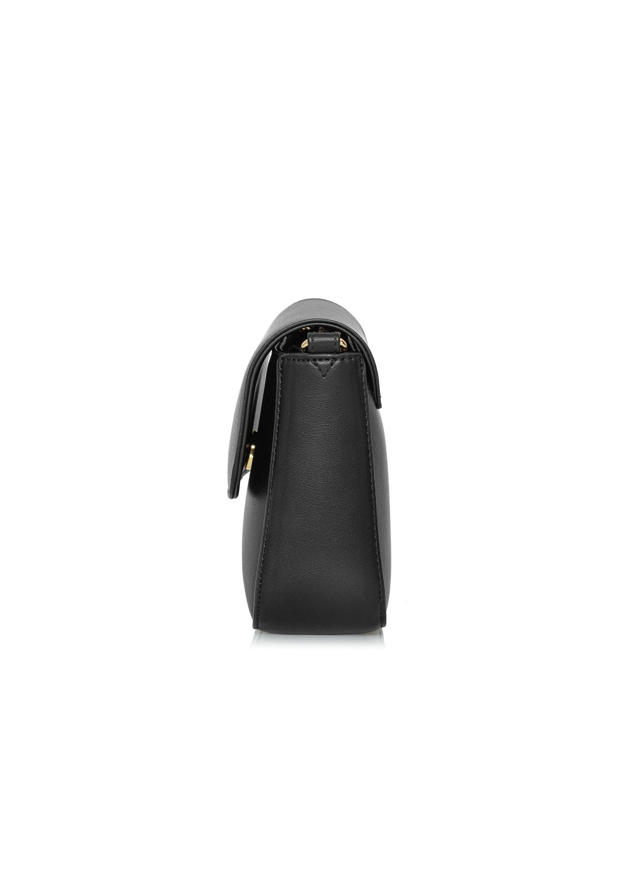 Black women's messenger bag with chain TOREC-0767C-99(Z25) - side view of the product on a white background.