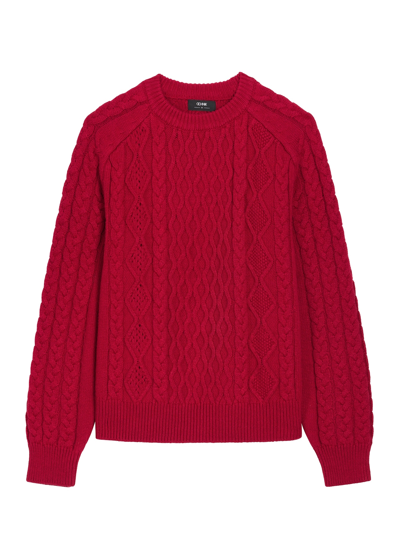 Dark red women's sweater SWEDT-0277-4C(Z26), front view of the product on a white background.