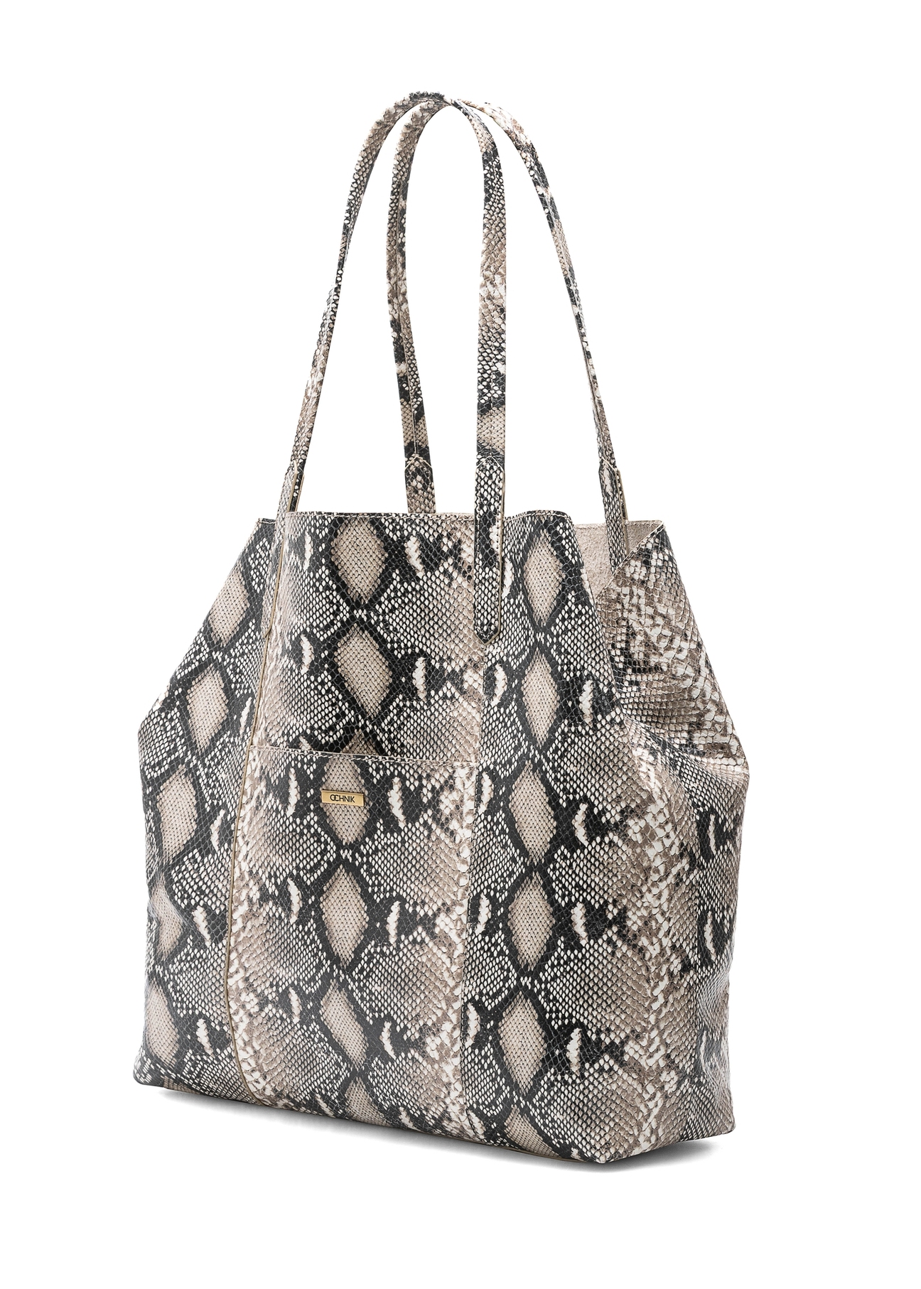 Women's leather shopper bag TORES-1164-86(Z25), diagonal product view on a white background.