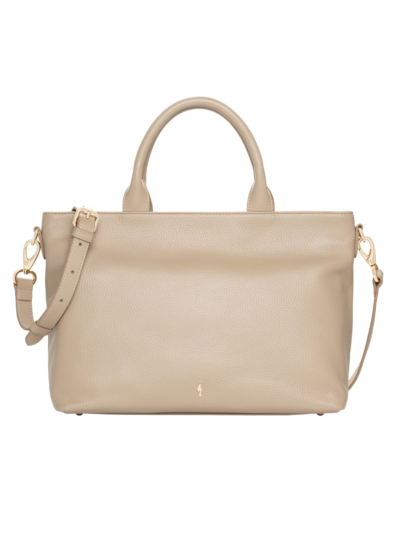 Beige large leather women's handbag TORES-1158-1B(Z26). Front view on a white background.