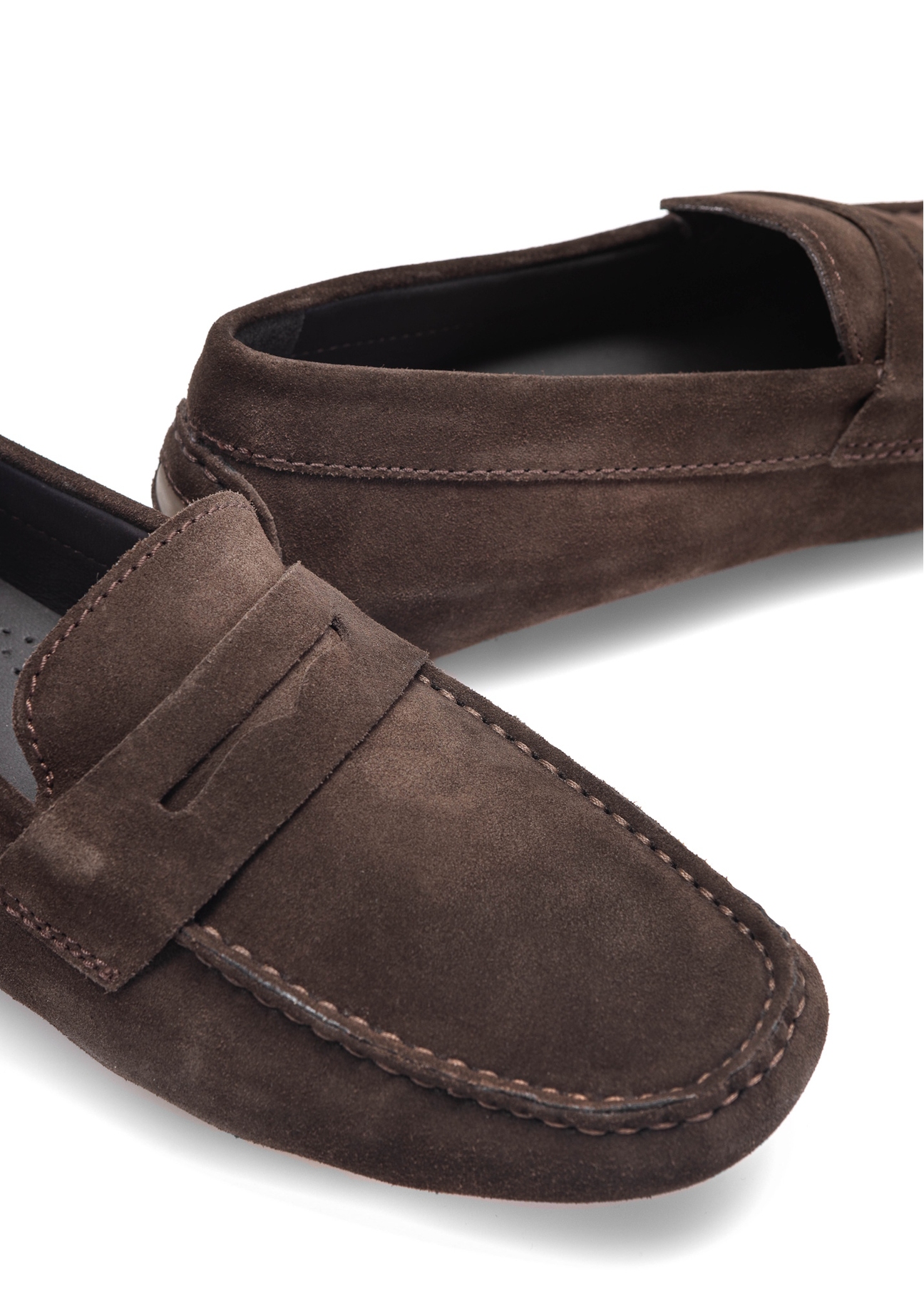 Brown suede men's loafers BUTYM-0496-90(W25)-07