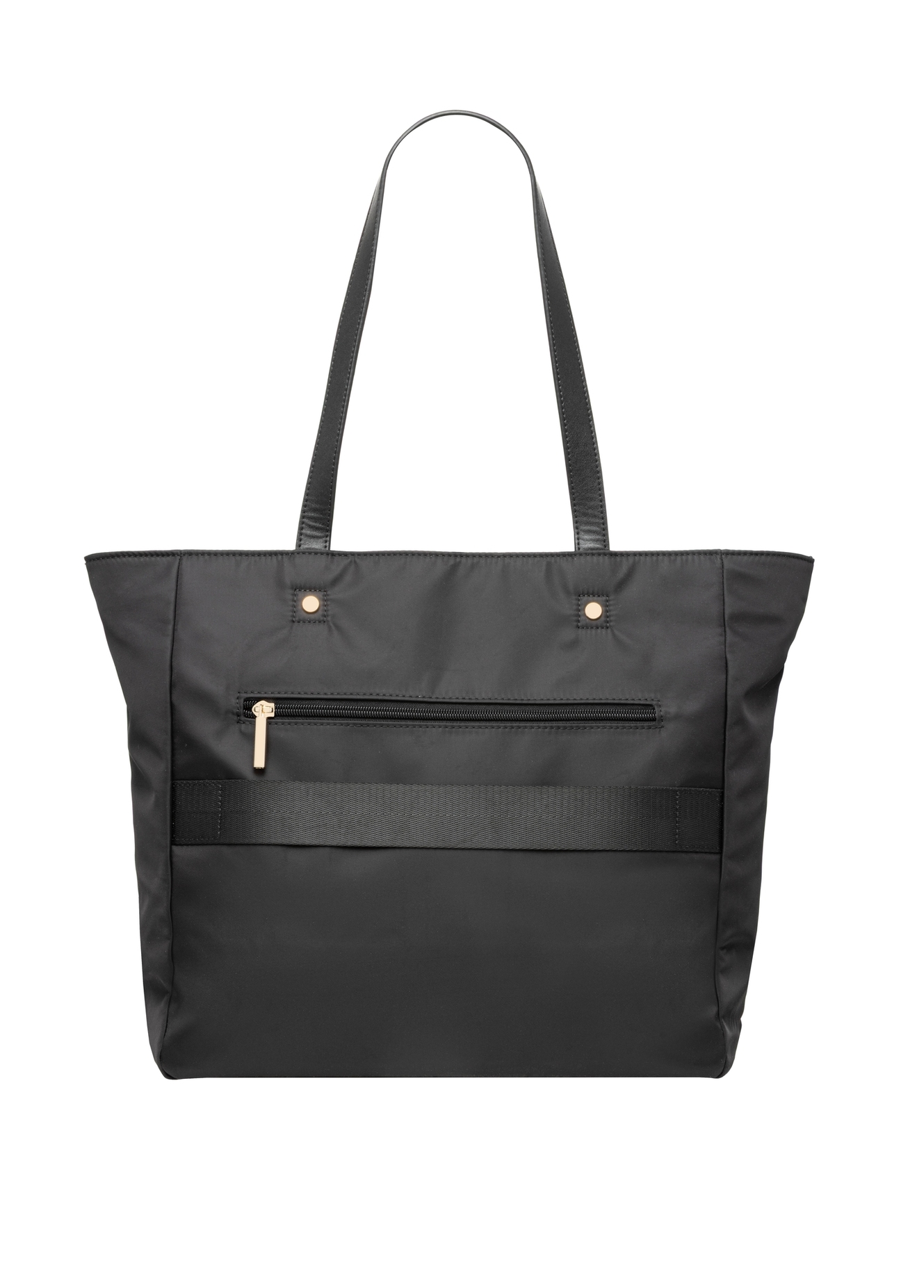 Large black shopper bag TOREN-0353-99(Z26), product view from the back on a white background.
