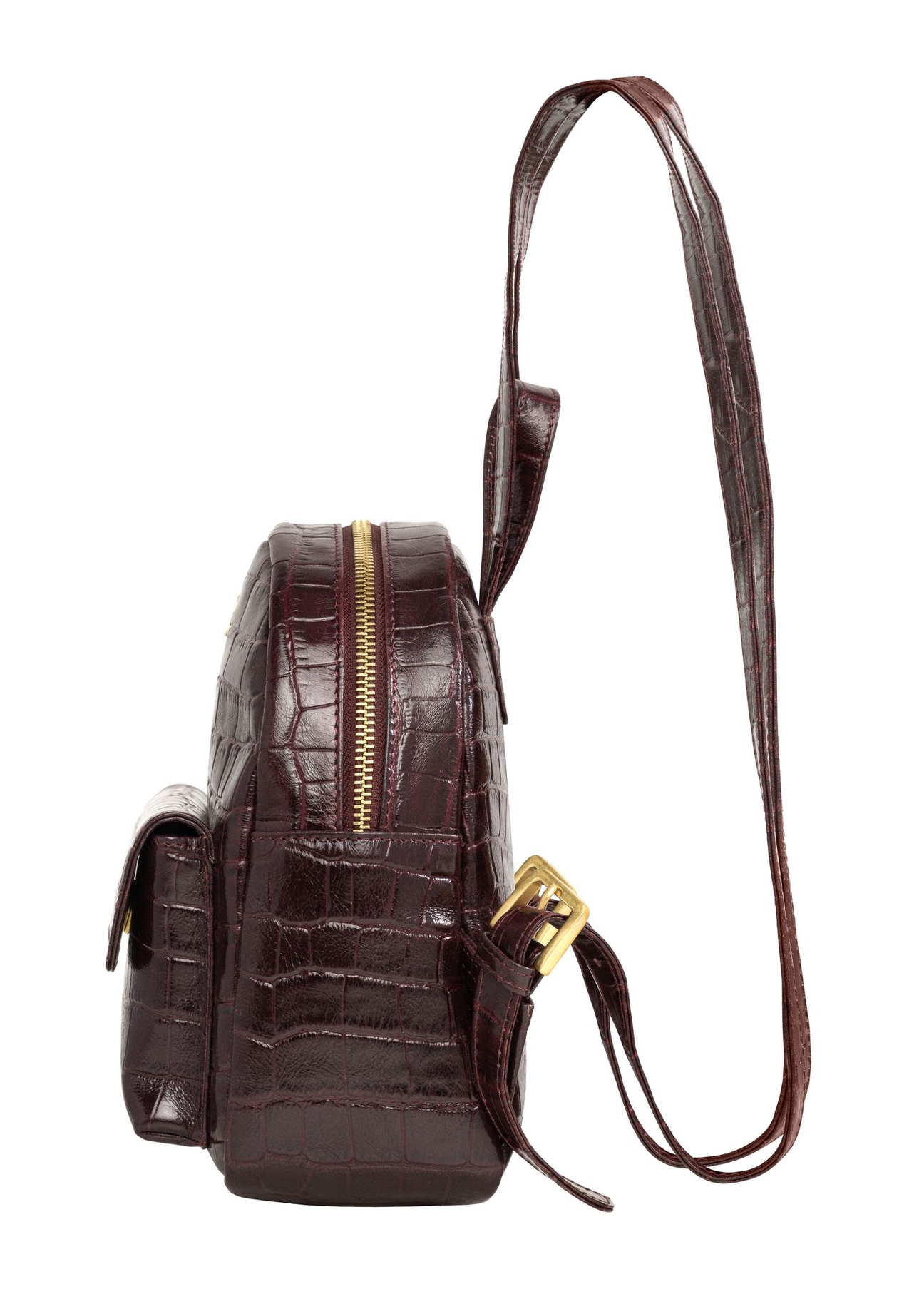 Burgundy croco leather women's backpack TORES-1323-4D(Z26)