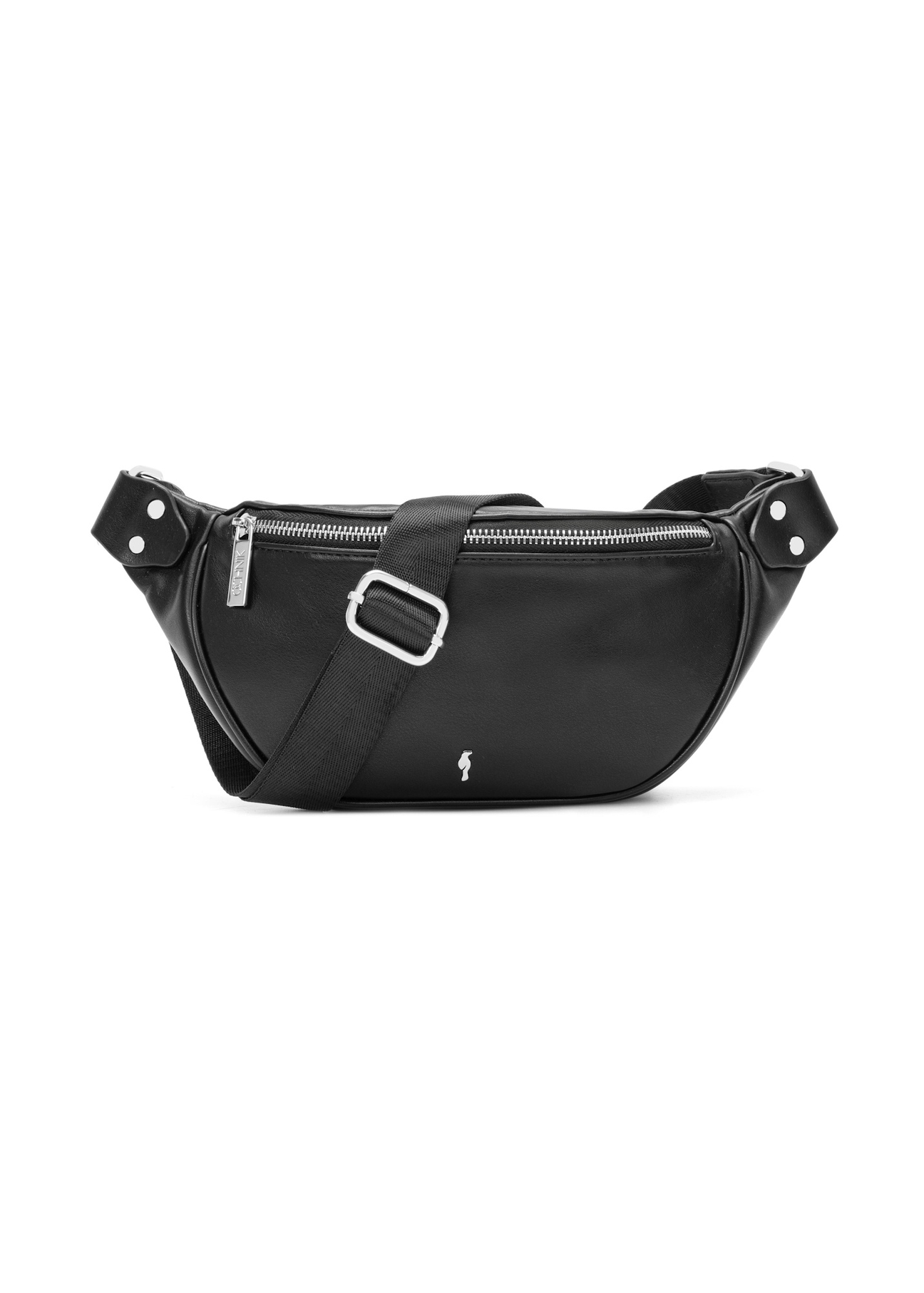 Women's black waist bag TOREC-1131-99(W26), front product view on white background.