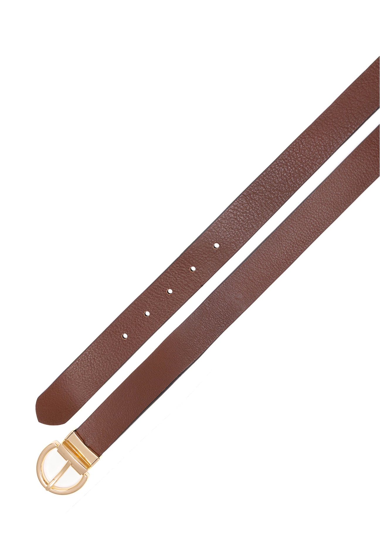 Reversible brown and black women's belt PASDS-0175B-88(Z25), product view from above on white background.