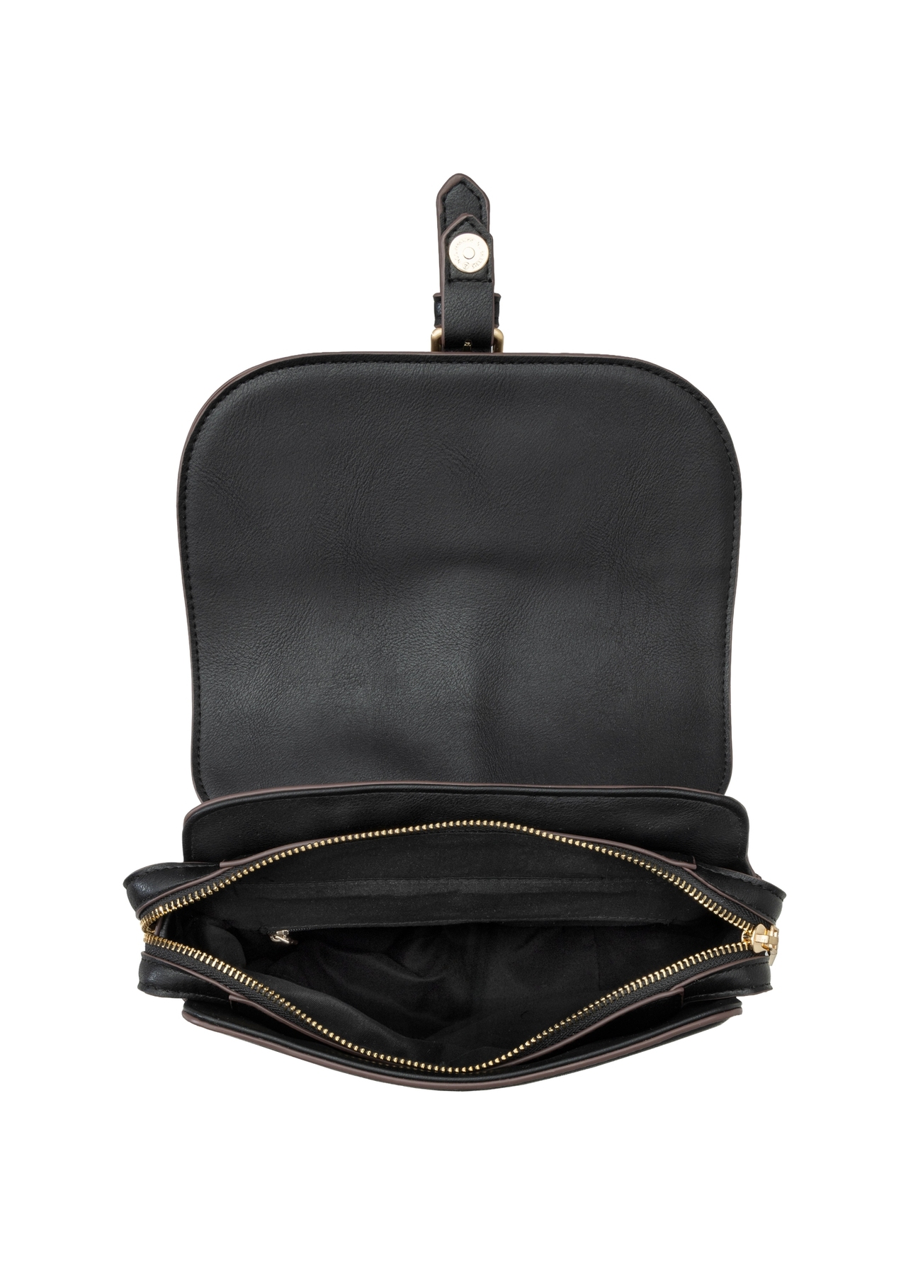 Women's backpack in black TOREC-1198-99(W26) - product view from above, on a white background.