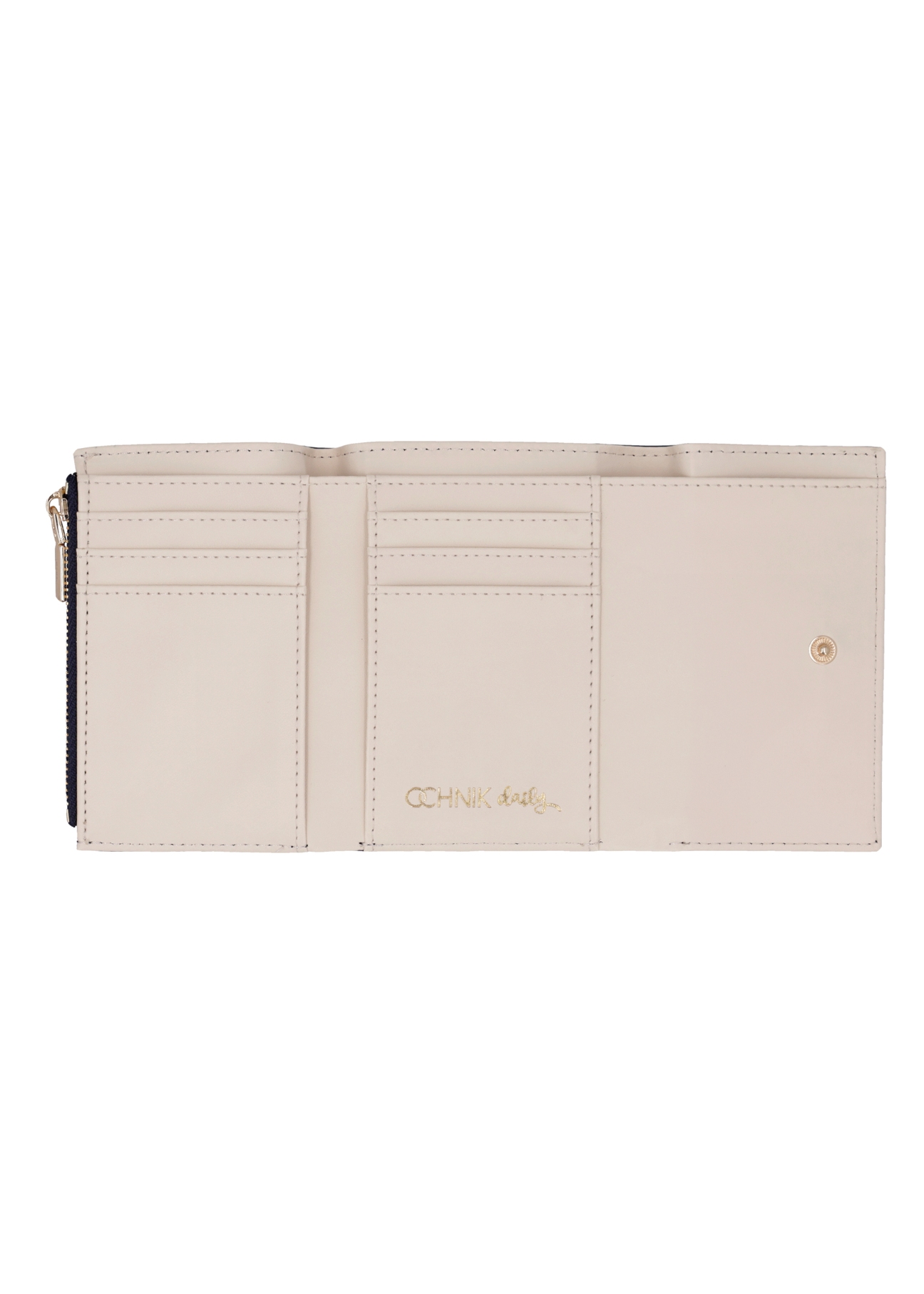 Dark navy blue medium women's wallet POREC-0440-7E(Z26), product view from the inside on a white background.