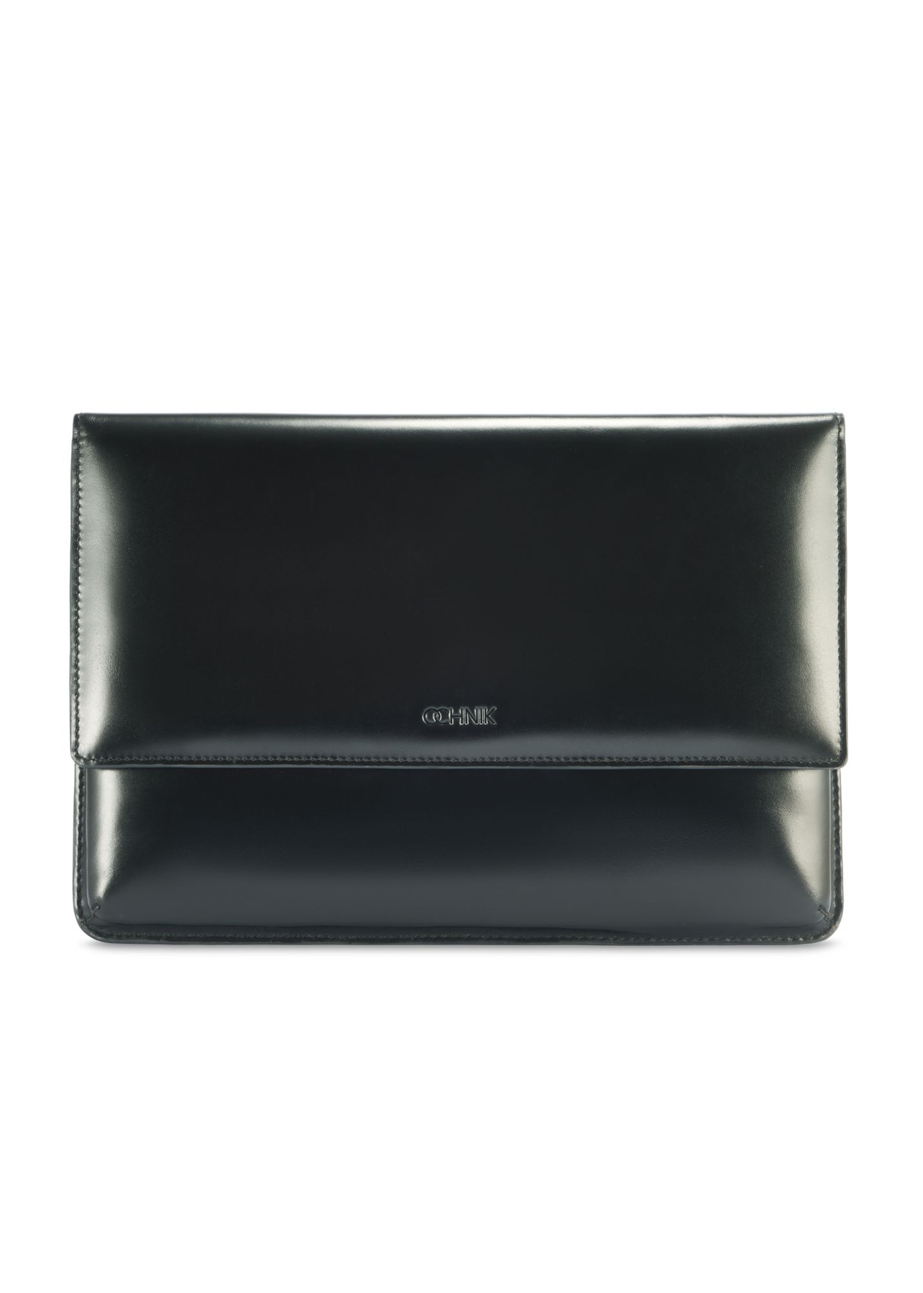 Black small leather men's briefcase TORMS-0469-99(Z25) - front product view on white background.