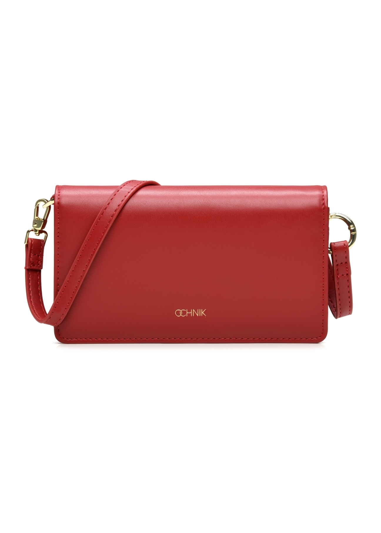 Red small clutch bag POREC-0427-42(Z25) product view from the front on a white background.