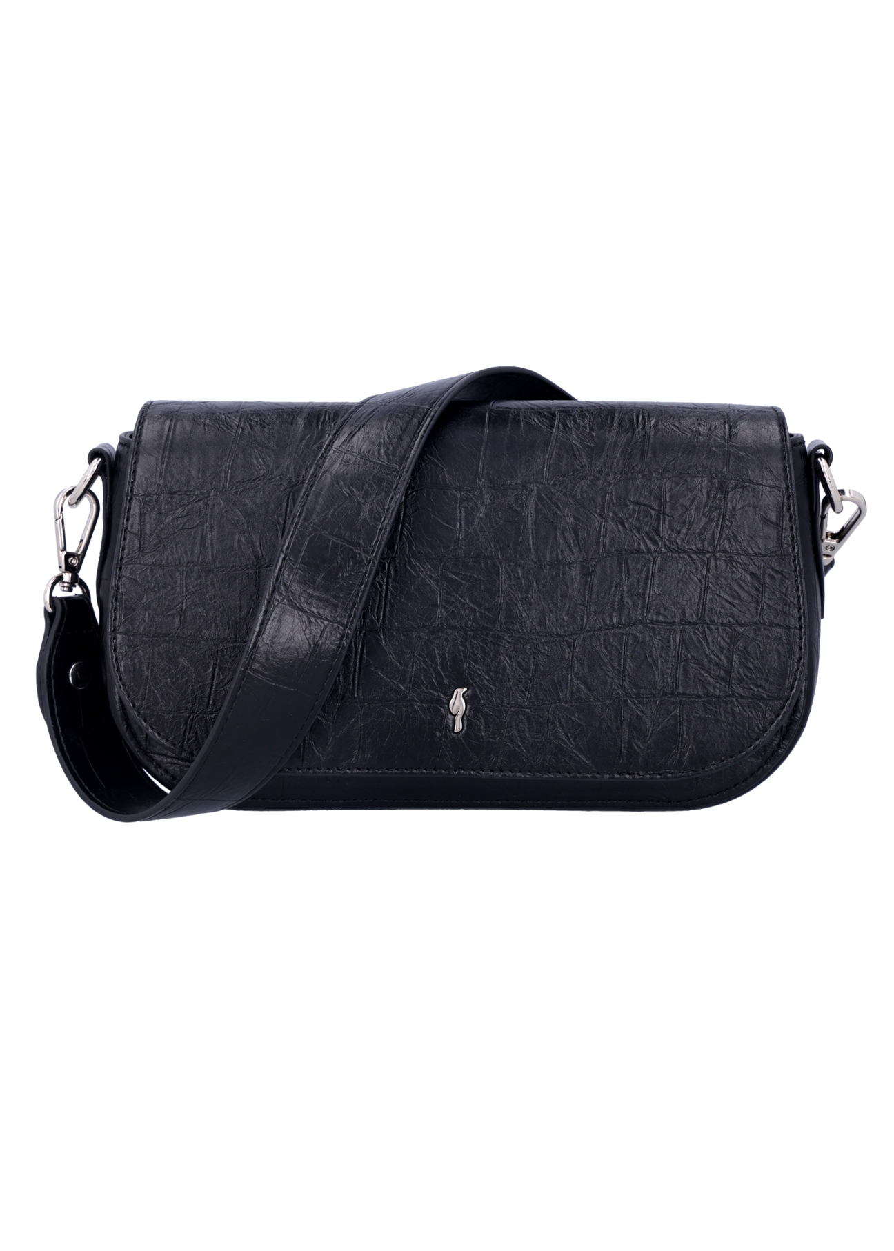Black croco women's handbag TOREC-1308-9G(Z26), front product view on white background.