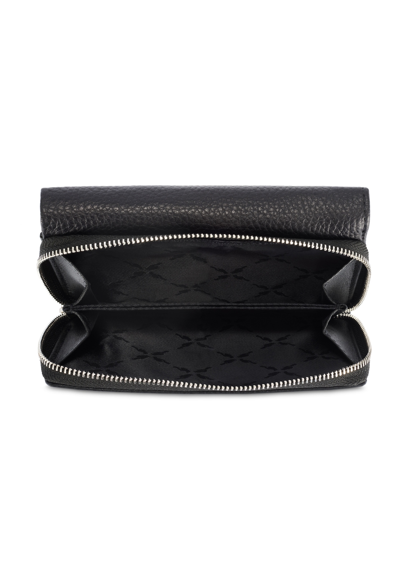 Large black leather women's wallet PORES-0801R-98(Z25), product view inside on white background.
