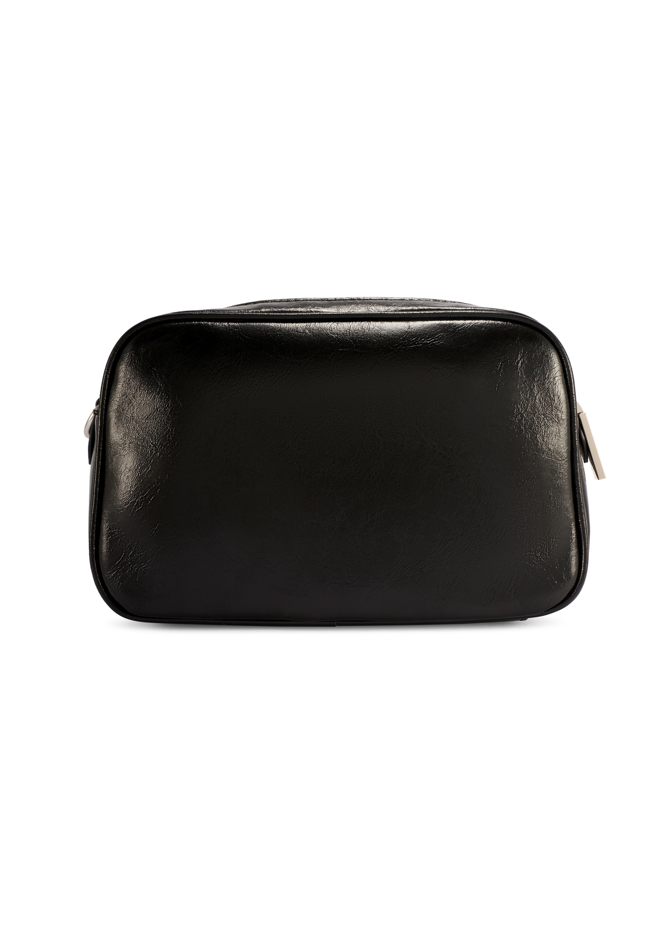 Medium black women's handbag TOREC-1121-9F(W26), product view from the back on a white background.