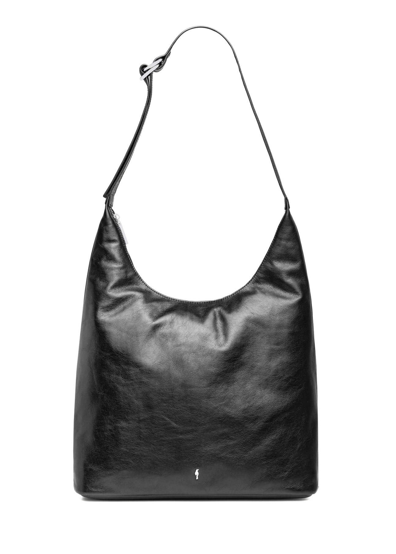 Black large leather women's handbag TORES-1225-99(W26) - front product view, on white background.