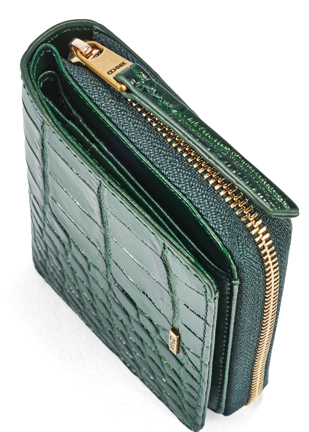 Green croco leather women's wallet PORES-0952-51(W25)