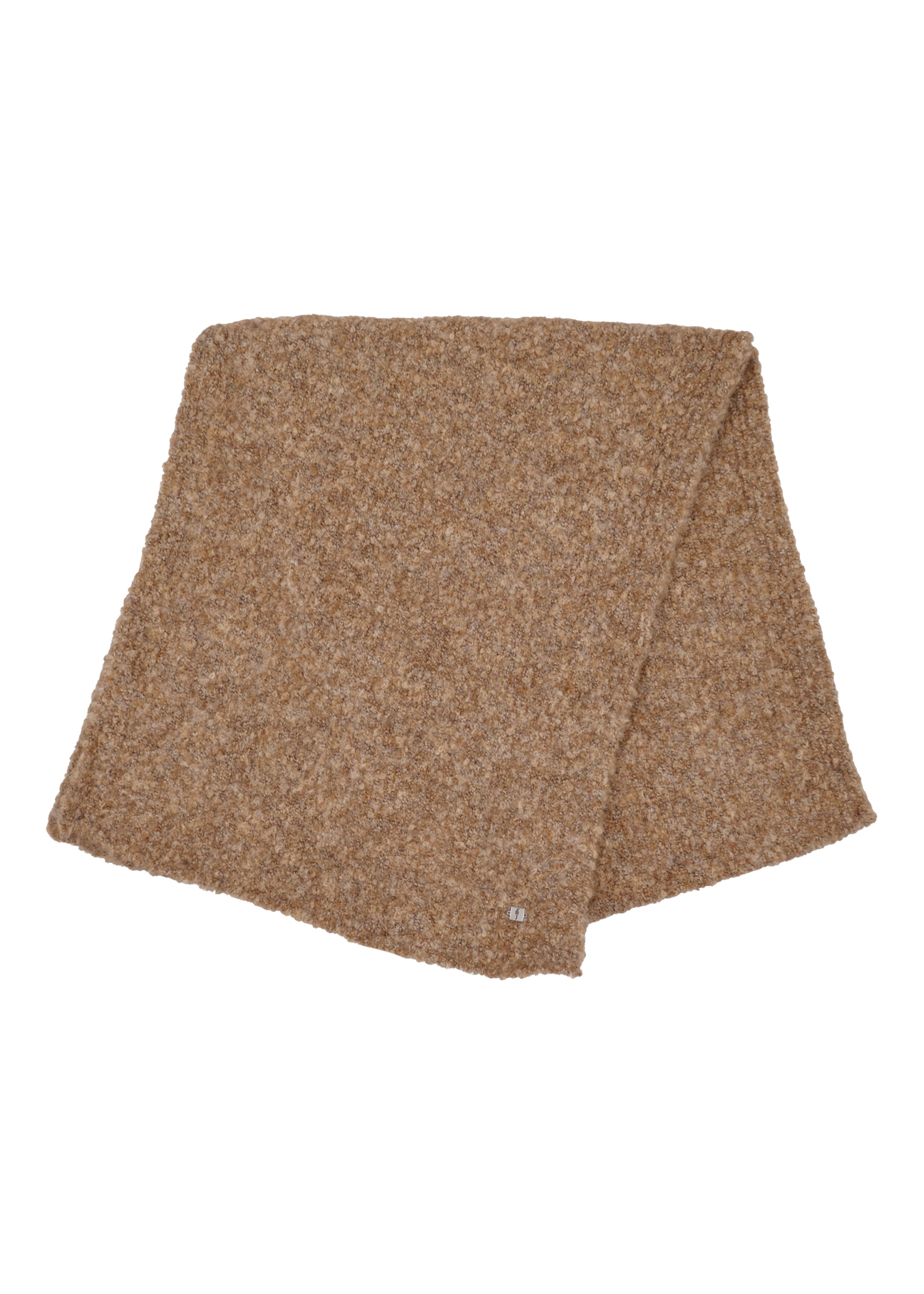 Brown wool-blend hat and scarf set ZESTD-0013-1G(Z26), front view of the scarf on a white background.