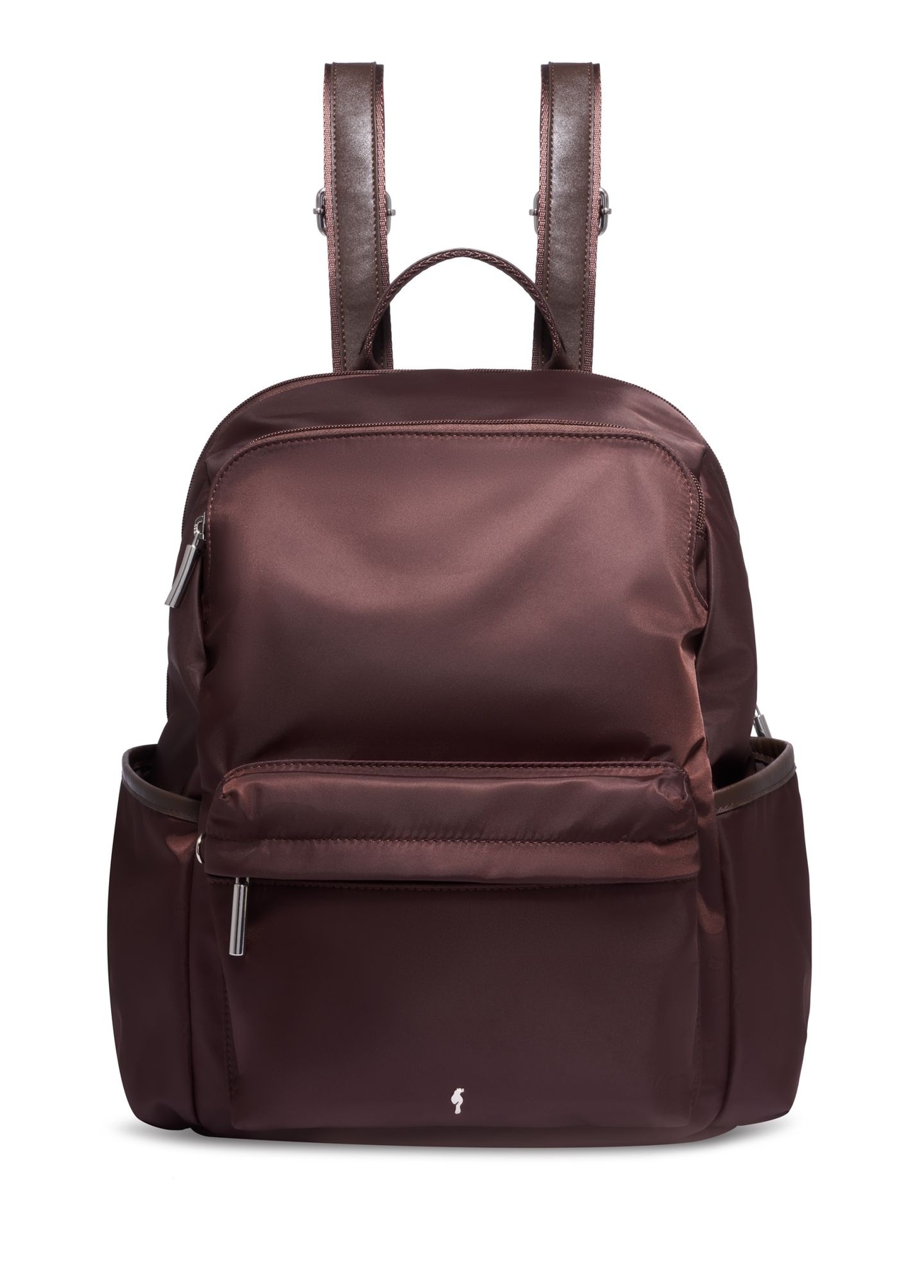 Brown women's backpack TOREN-0357-1I(Z26), front product view on white background.