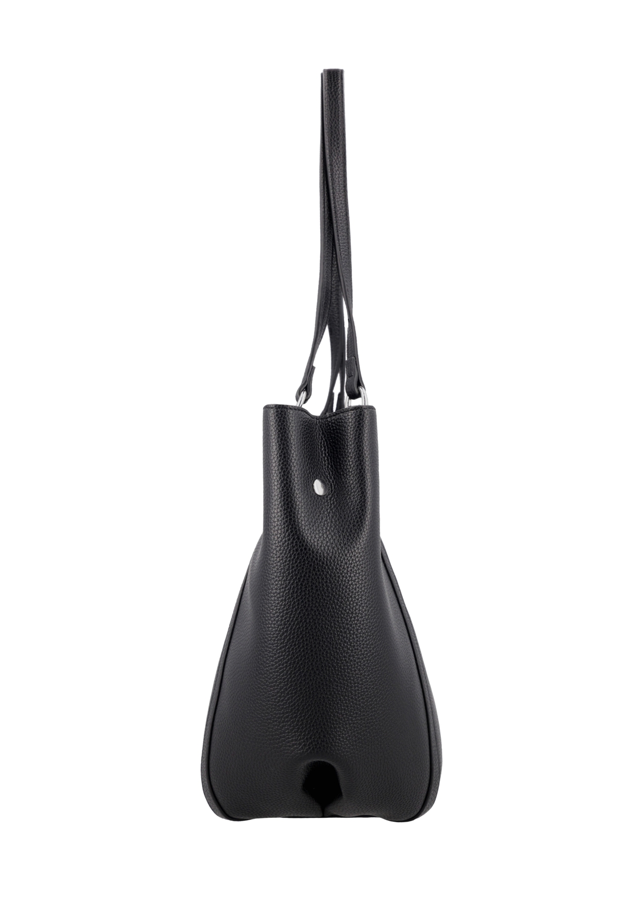 Black women's shopper bag TOREC-1296-9I(Z26), product view from the side on a white background.