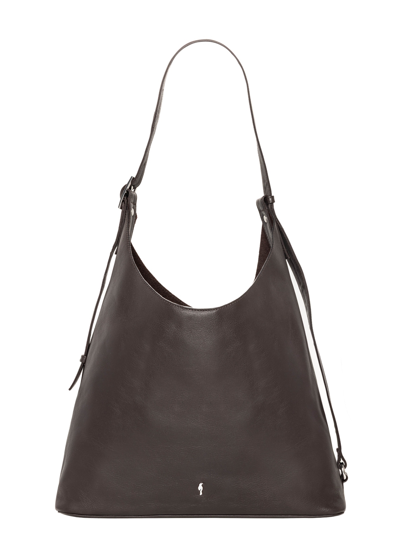 Women's brown leather shopper handbag TORES-1334-1H(Z26), front product view on white background.