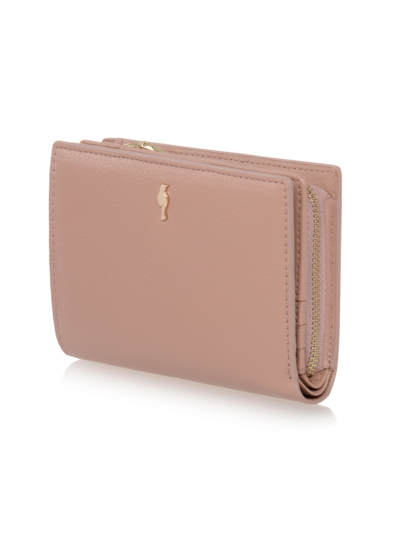 Pink leather women's wallet PORES-0834-31(W23)-03