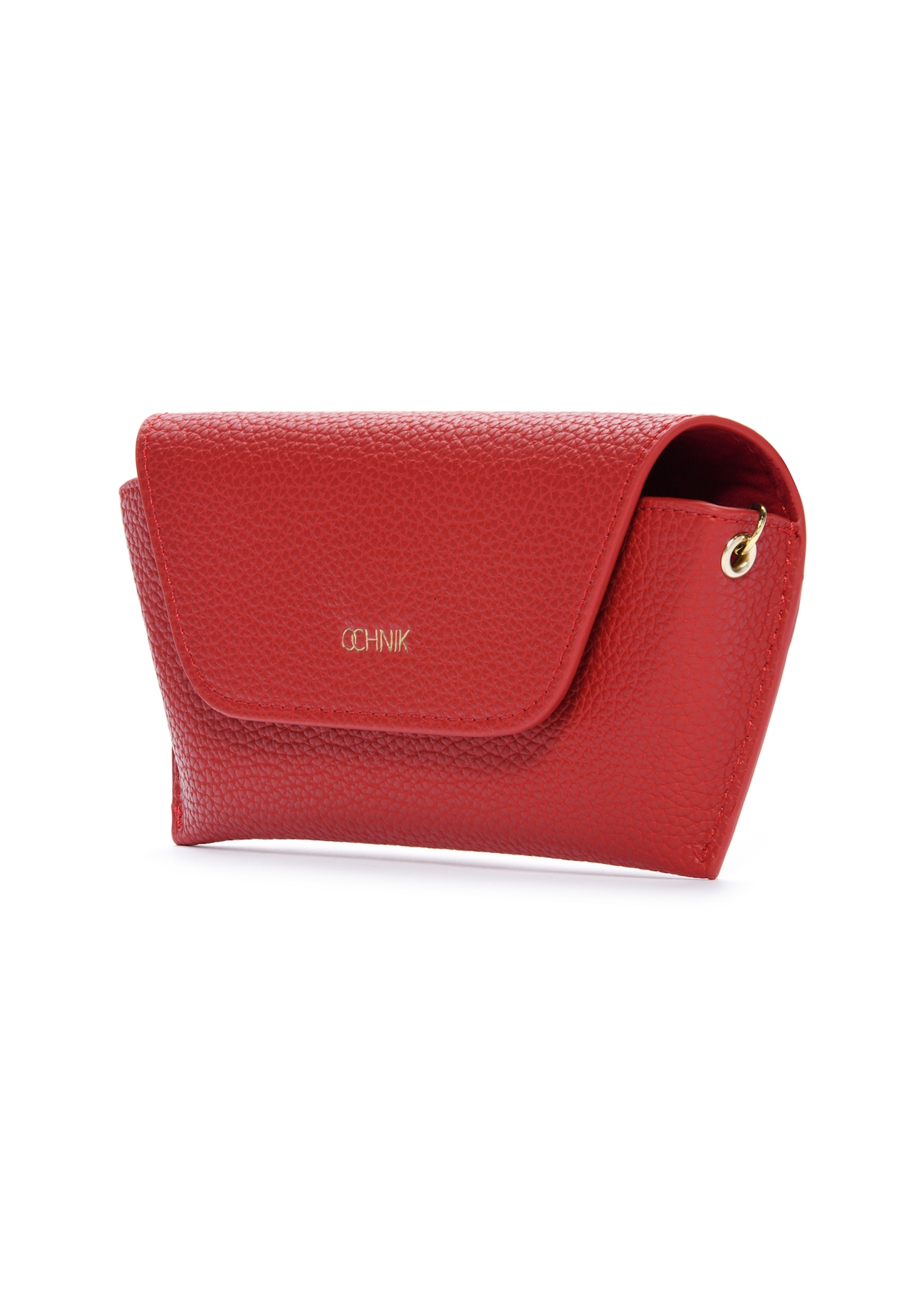 Red case with chain POREC-0410-42(W25), diagonal view of the product on a white background.