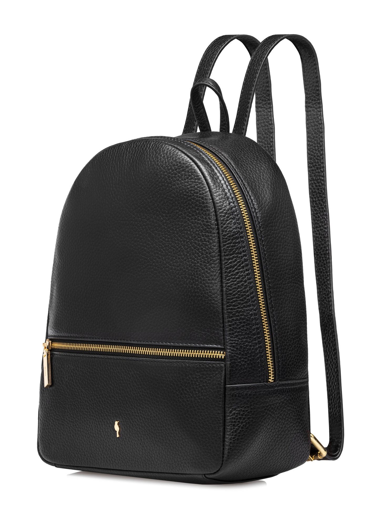 Black leather women's backpack TORES-0898D-99(Z25) - diagonal view of the backpack on a white background.